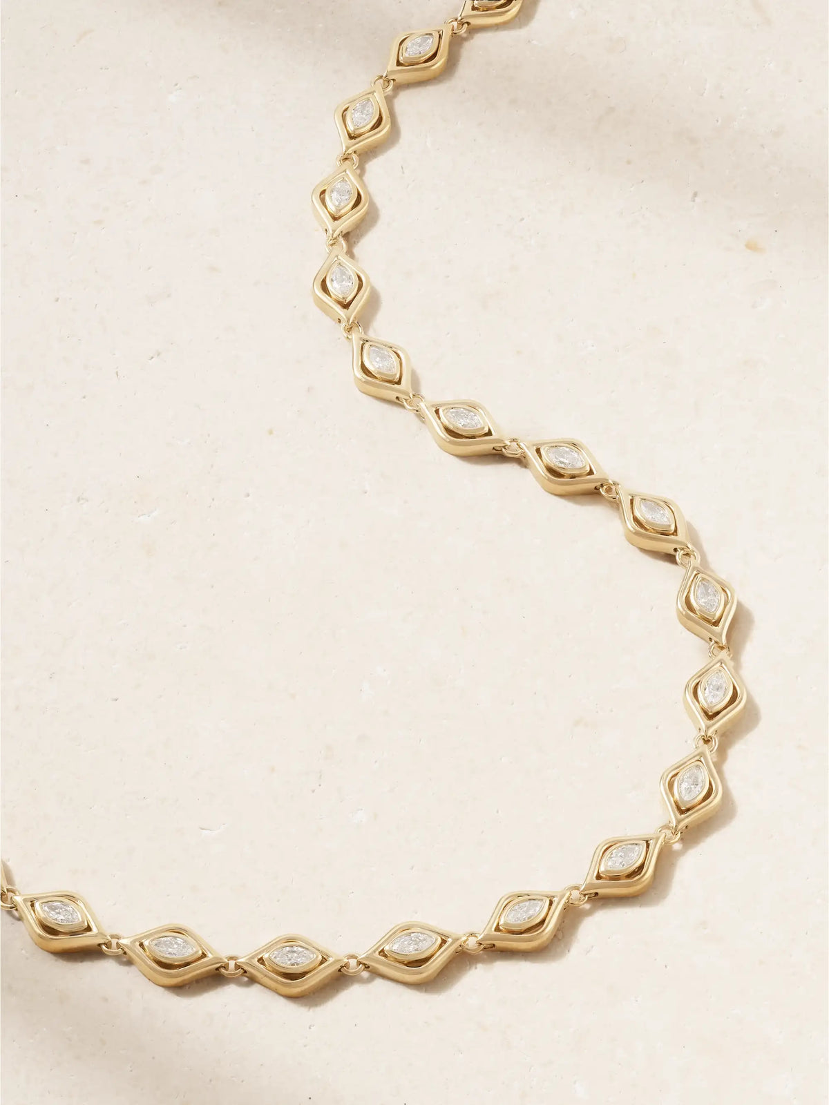 Evil Eye Eternity 14-karat Gold Diamond Necklace