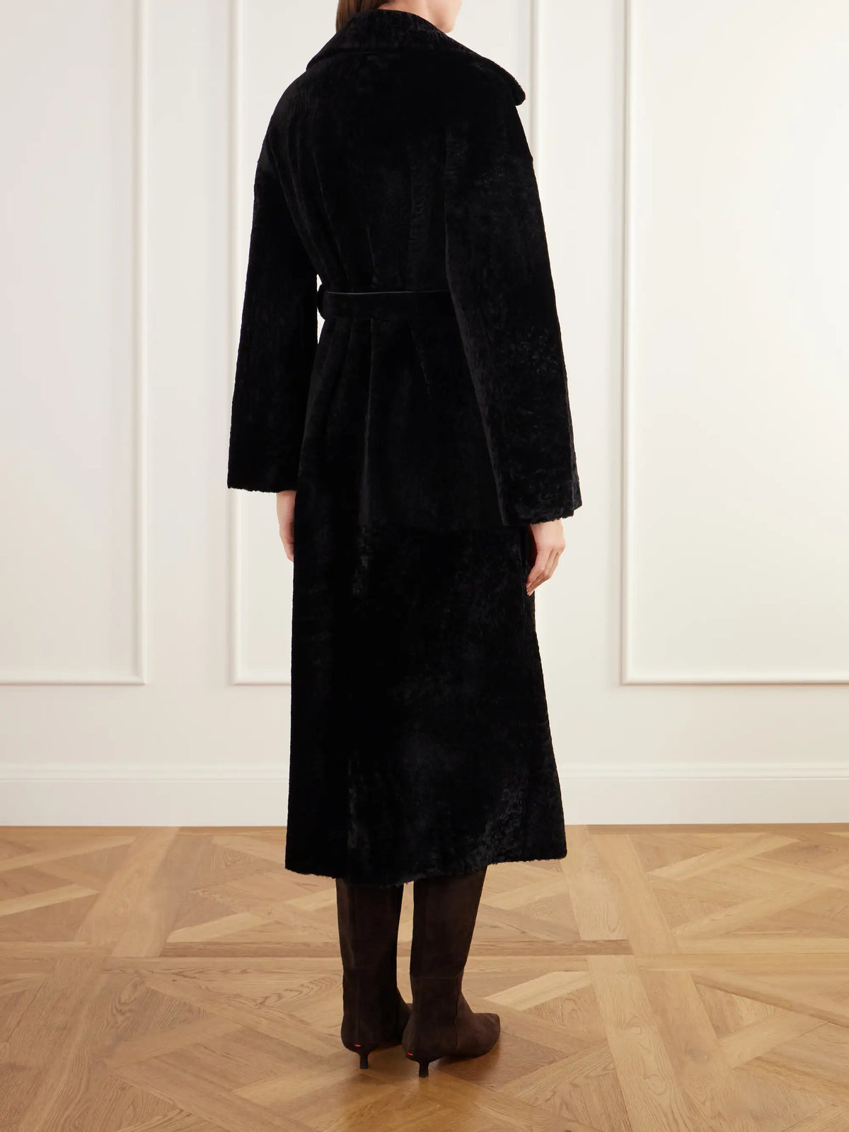ARMA Rien Belted Reversible Shearling And Leather Coat