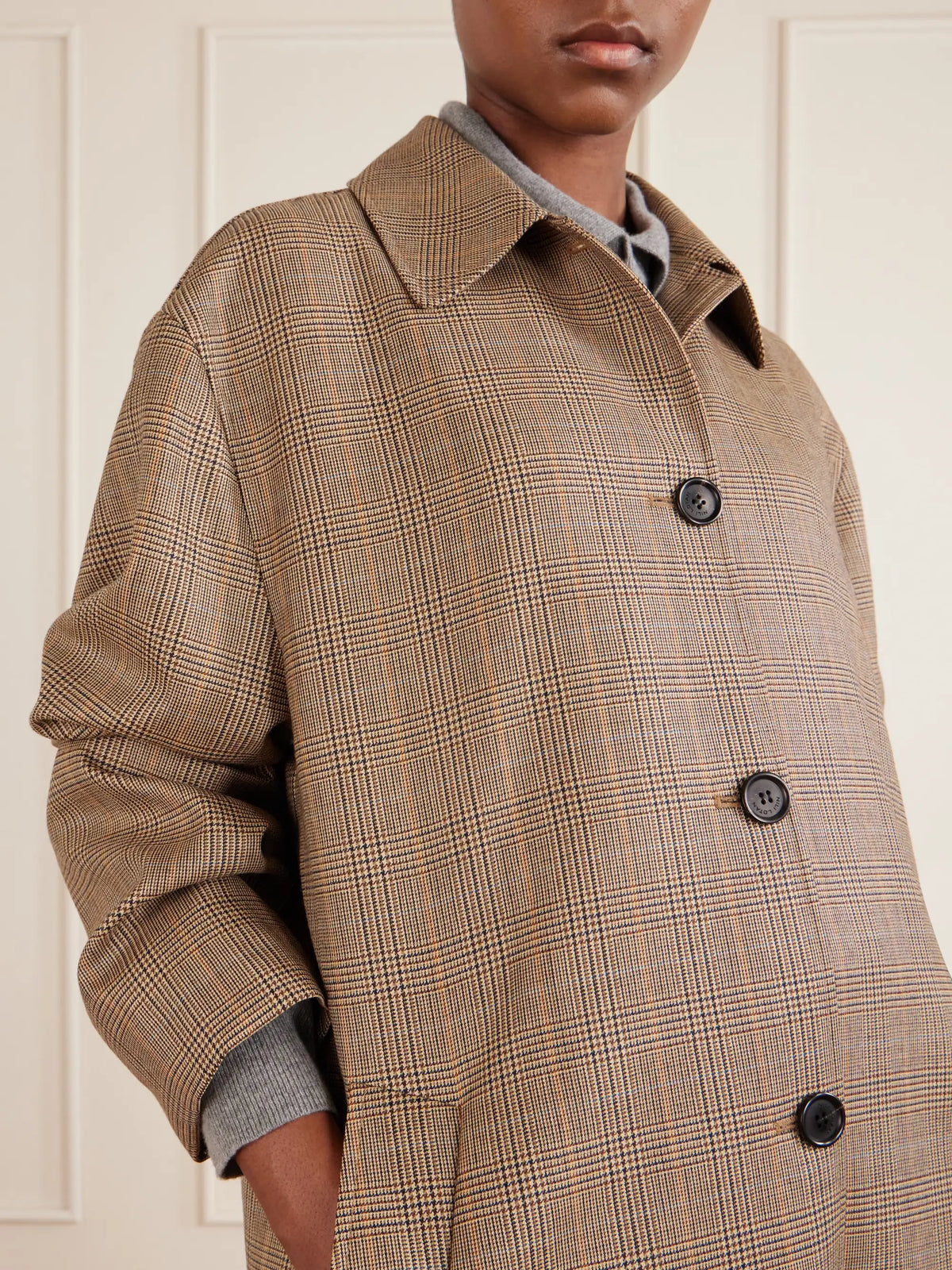 Nili Lotan Adrien Checked Wool Coat