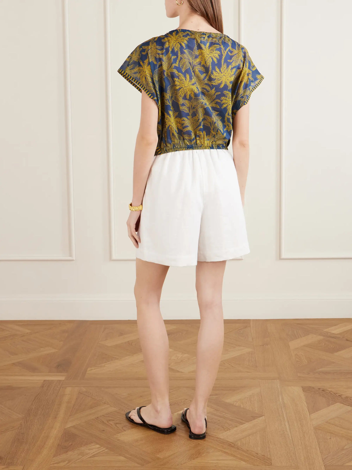 Eres Crocodile Embellished Printed Cotton-voile Blouse