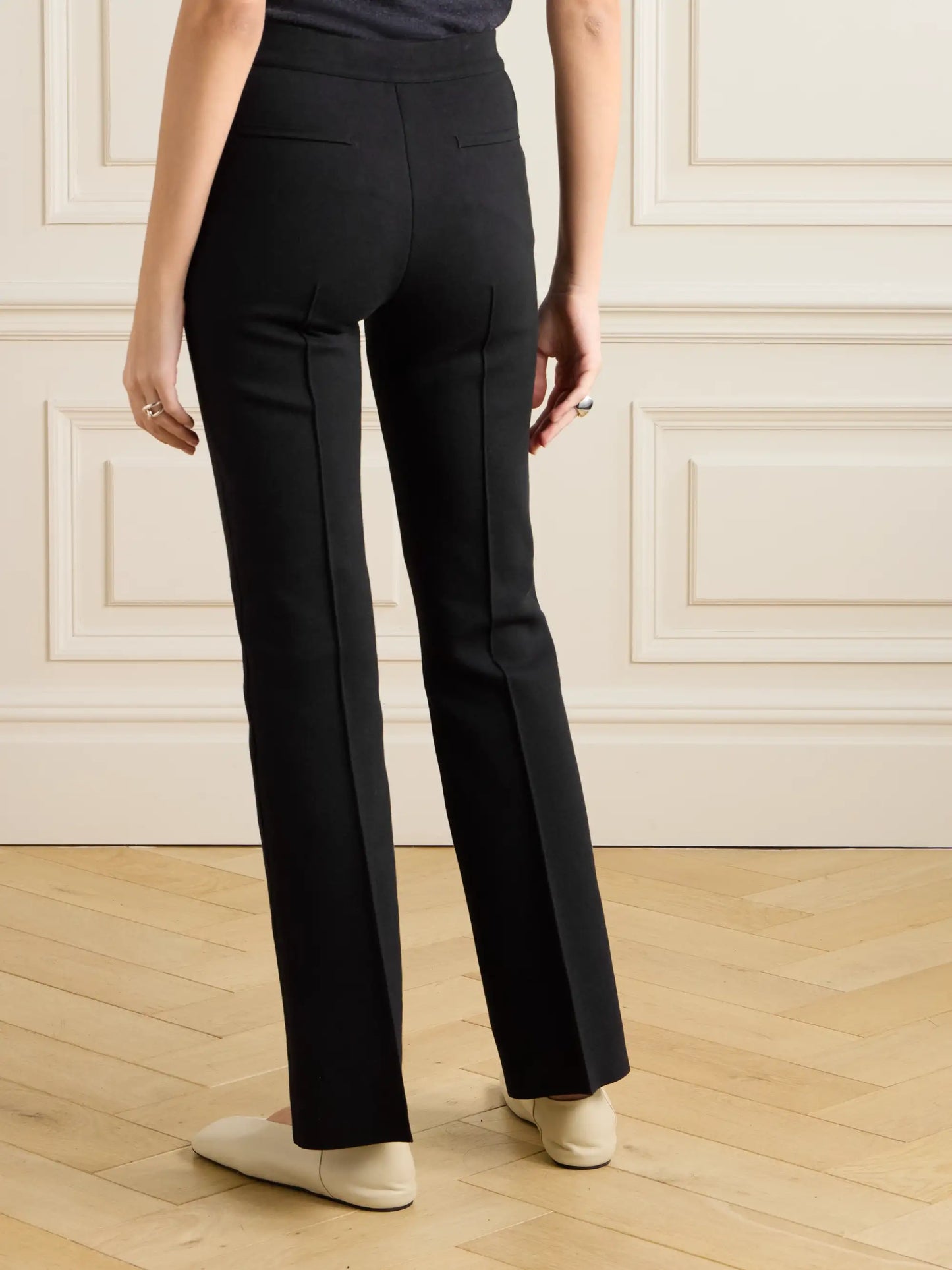 Long Kick Stretch-cotton Flared Pants
