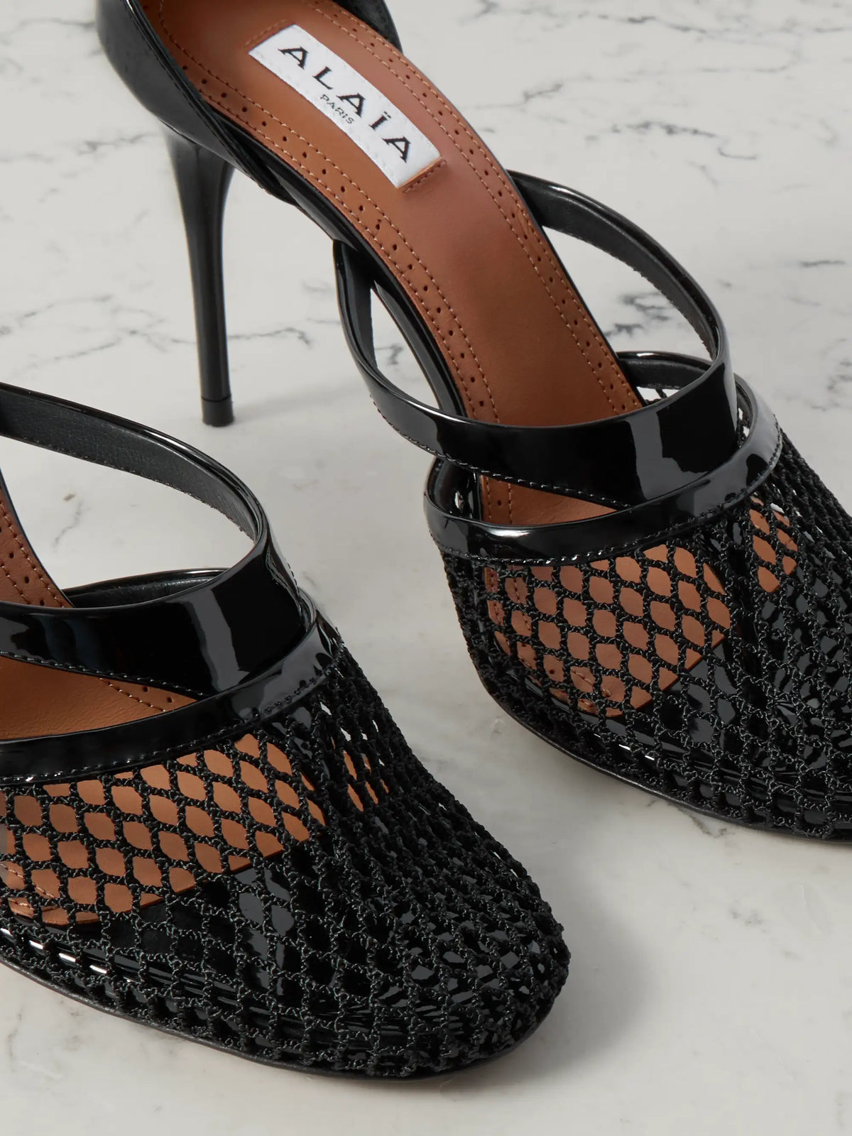 Patent-leather And Fishnet Pumps