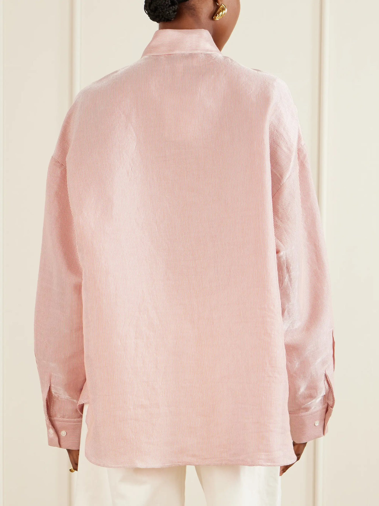 Something Borrowed Striped Cotton-organza Shirt