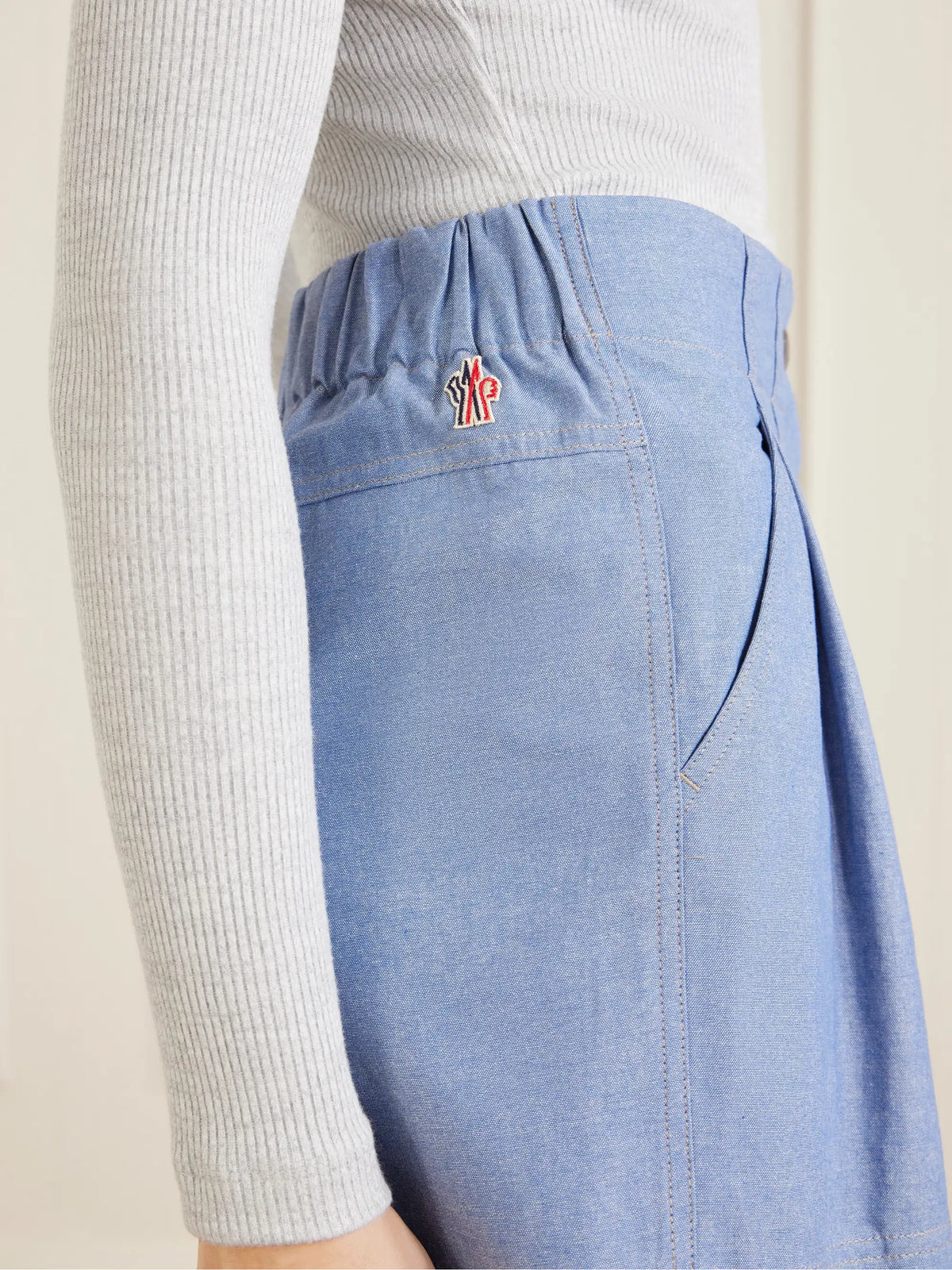 Pleated Cotton-chambray Shorts