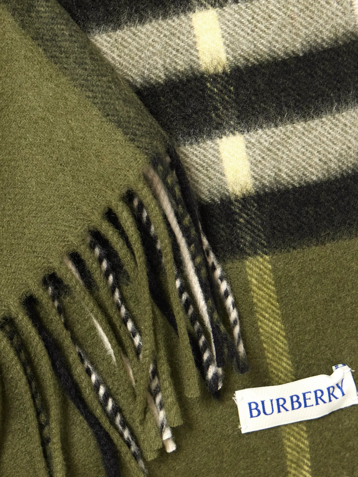 Fringed Checked Cashmere Scarf