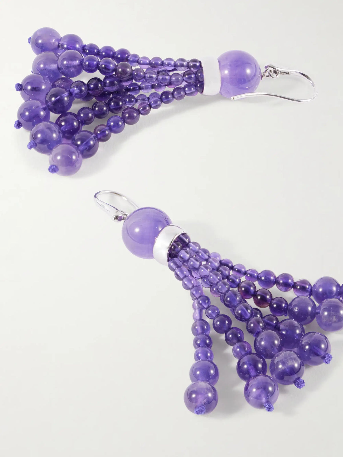 Venice Opera Tasseled Sterling Silver Amerthyst Earrings