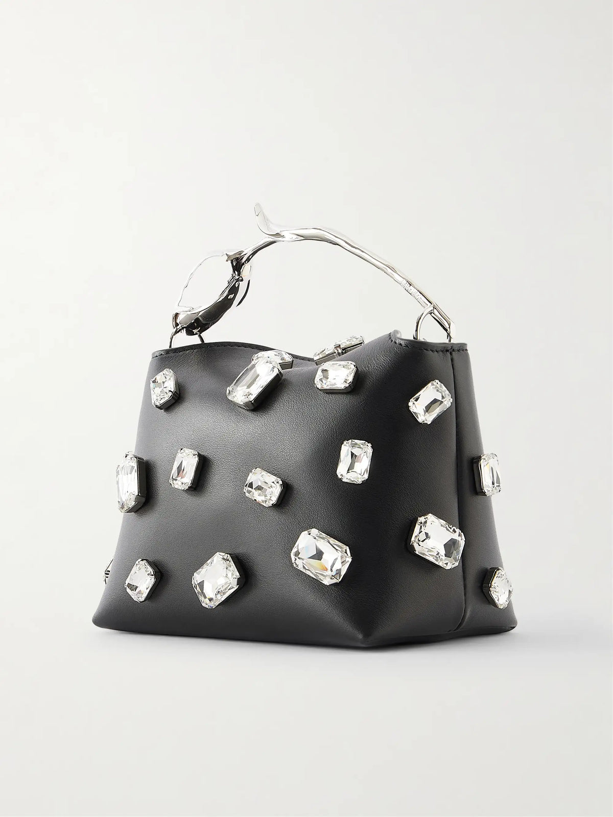 Bloom Mini Crystal-embellished Leather Clutch