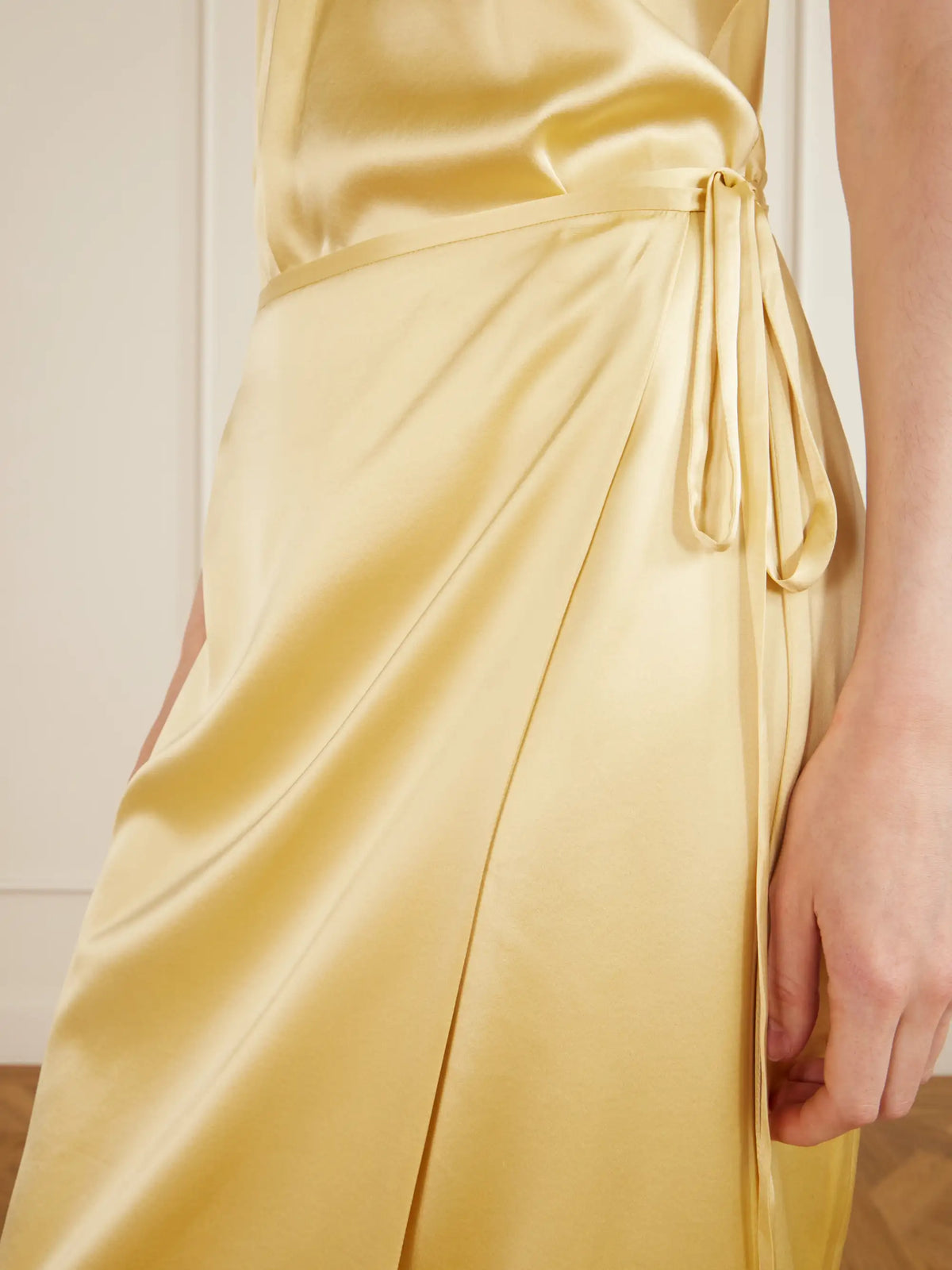 AFLALO Rixa Satin Wrap Midi Skirt