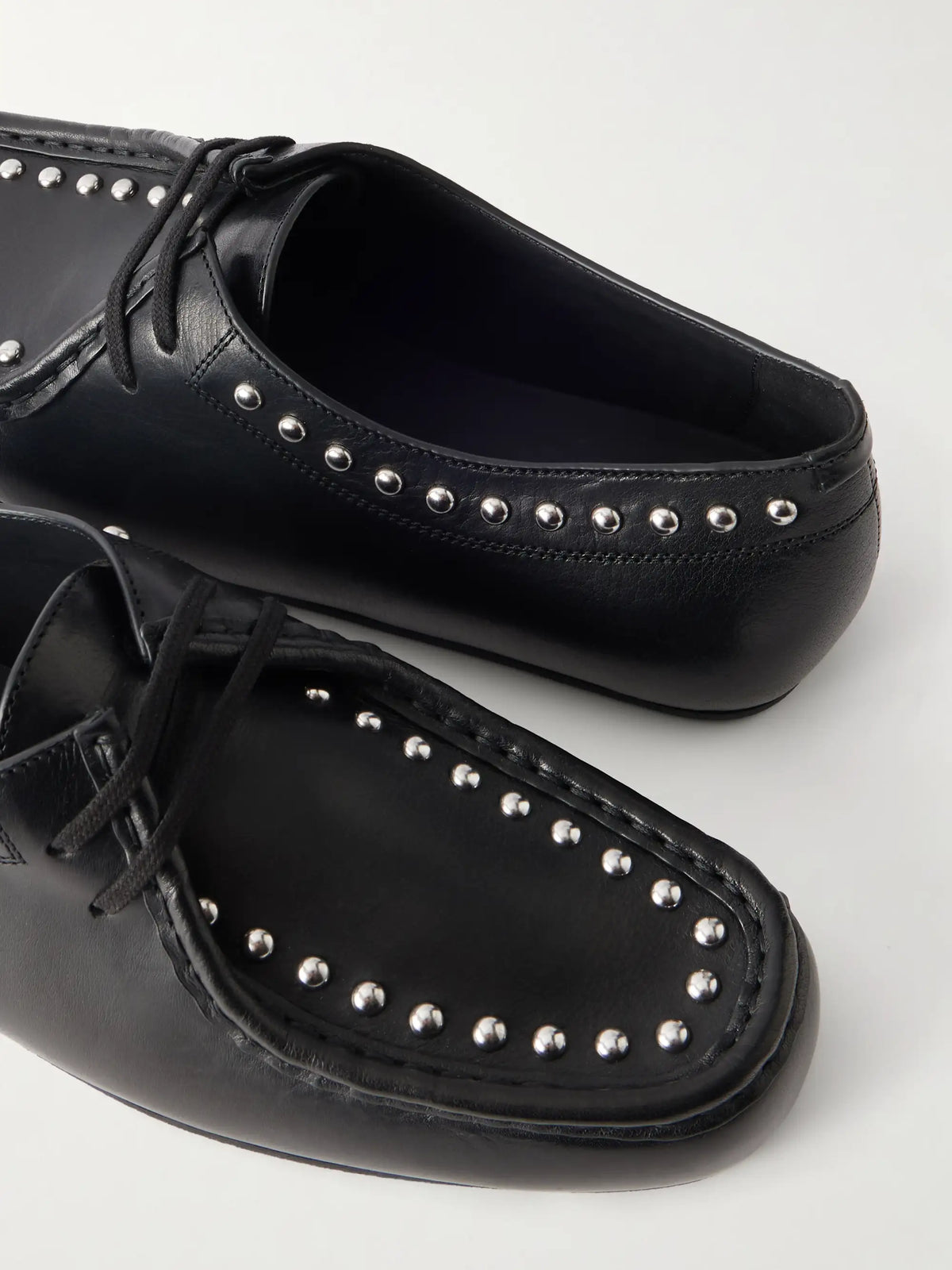 Jil Sander Hood Studded Leather Loafers