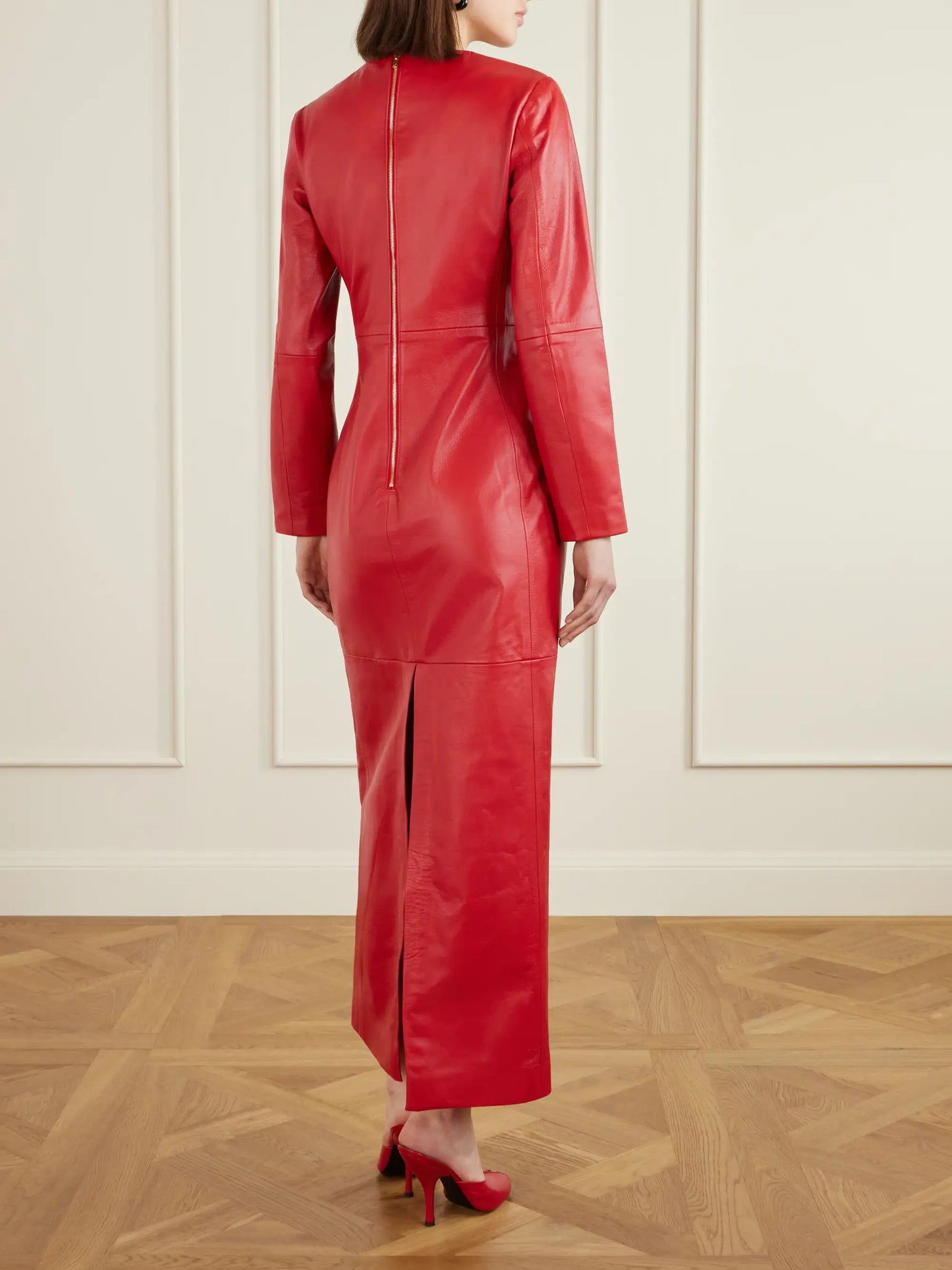 The Adris Leather Maxi Dress