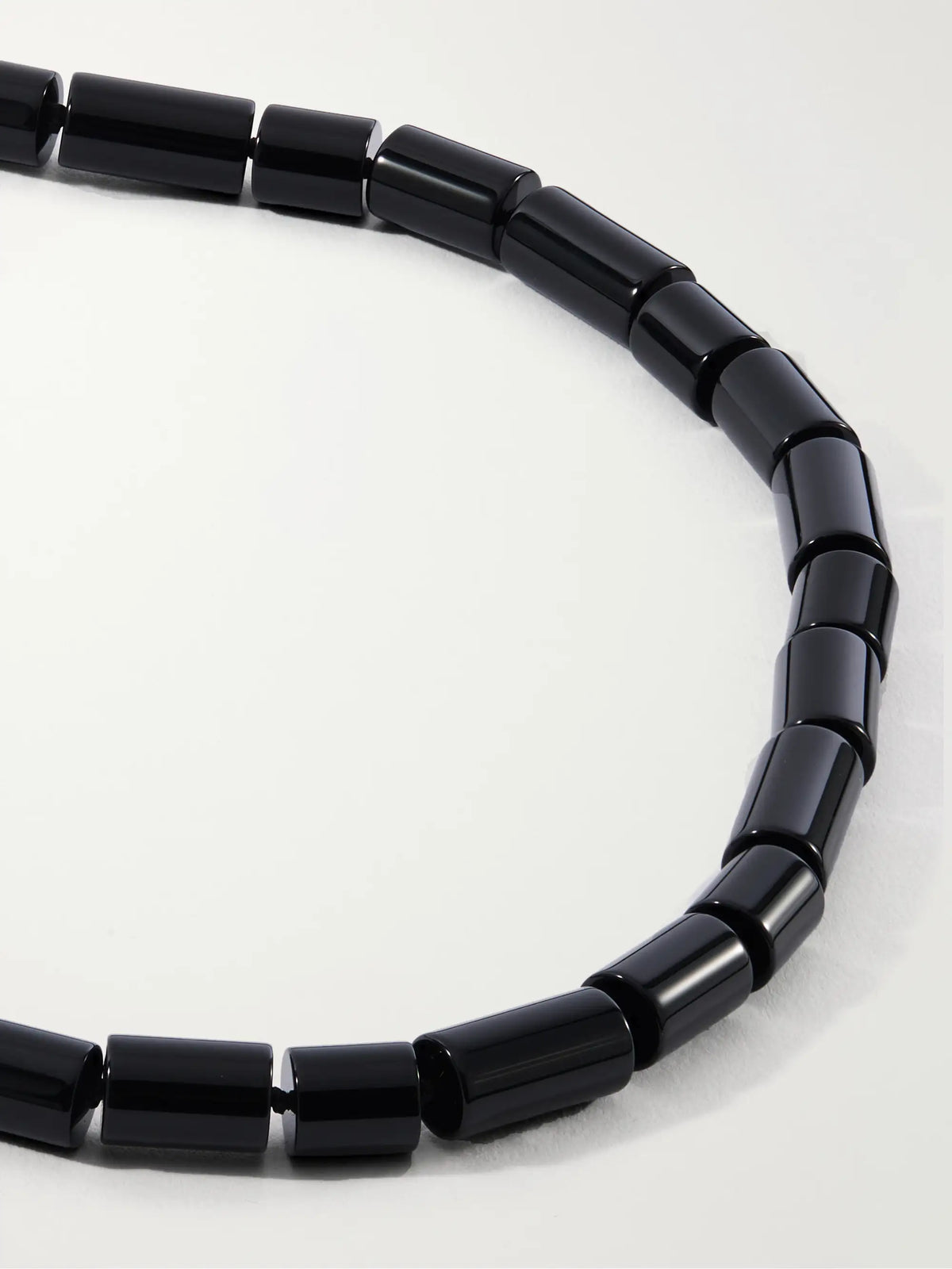 The Sadie Sterling Silver Onyx Beaded Necklace