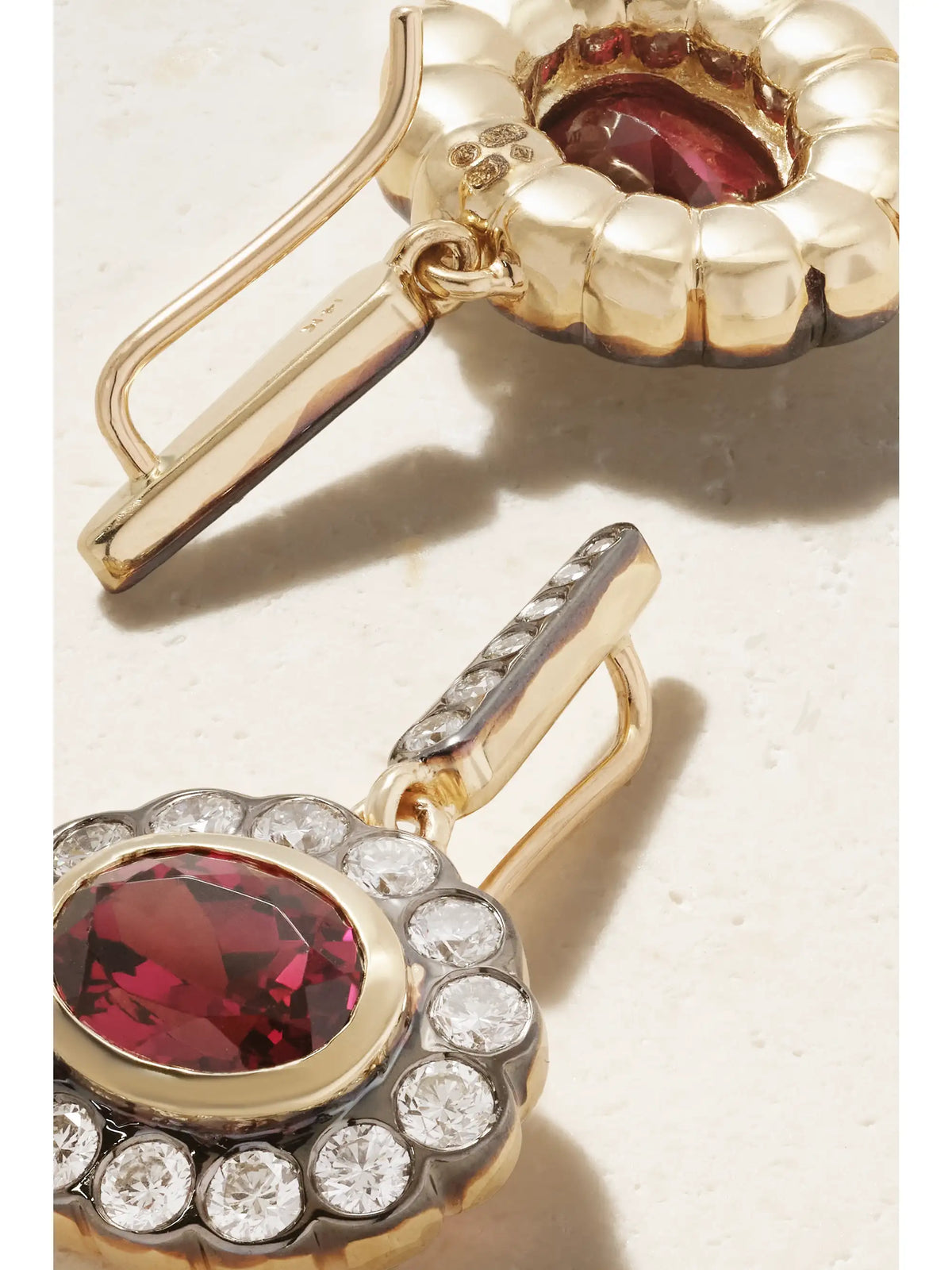 Lexi 14-karat Gold, Rhodolite And Diamond Earrings