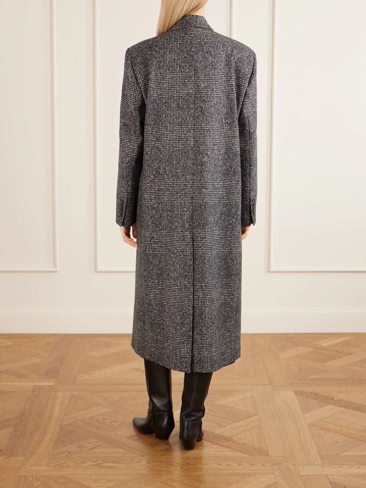 Nili Lotan Edmond Double-breasted Checked Wool-blend Coat