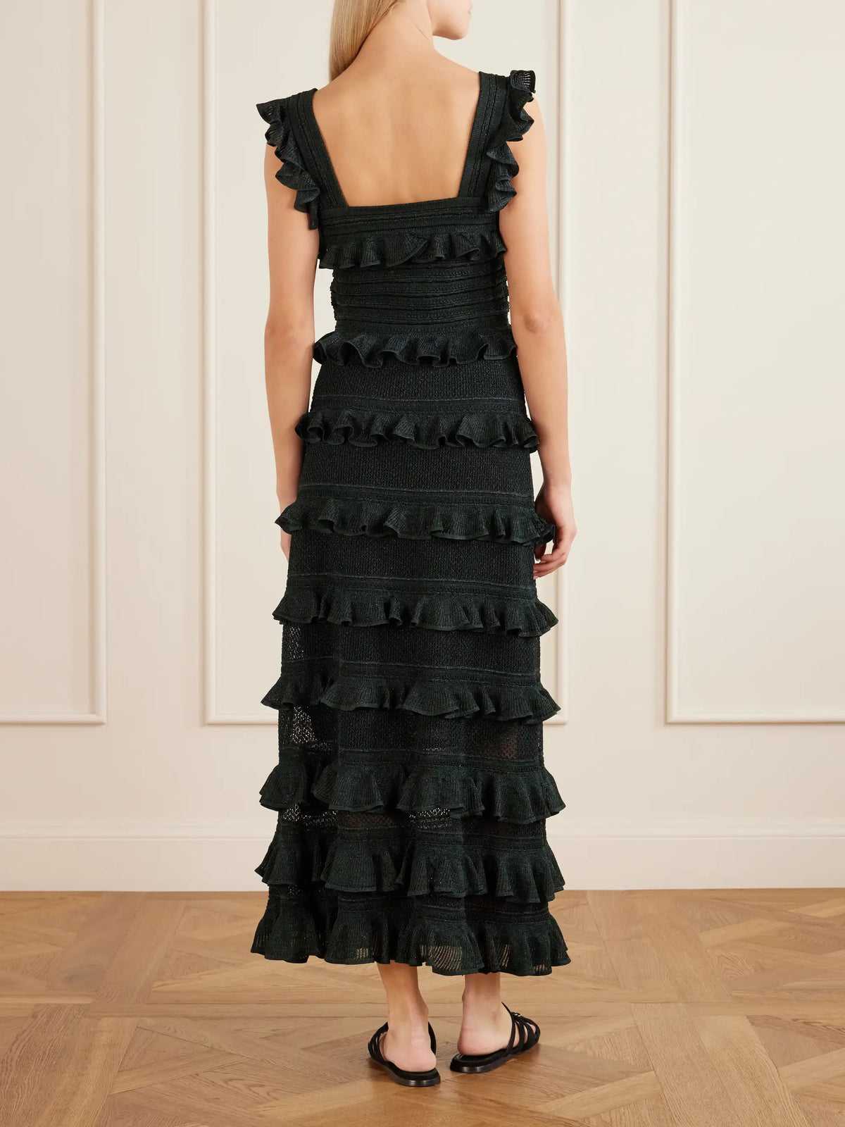 Zimmermann Valiant Ruffled Knitted Midi Skirt