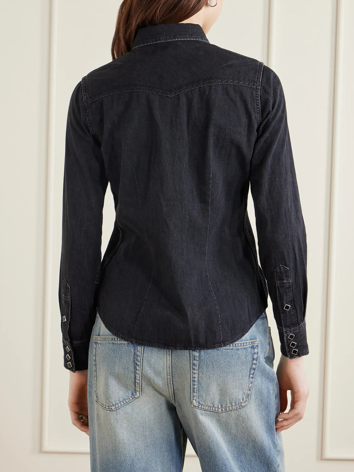 Wrangler Embroidered Cotton Chambray Shirt