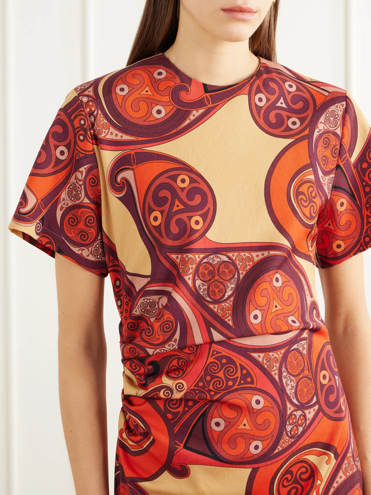 La DoubleJ Lela Printed Stretch Wool-blend Jersey Midi Dress