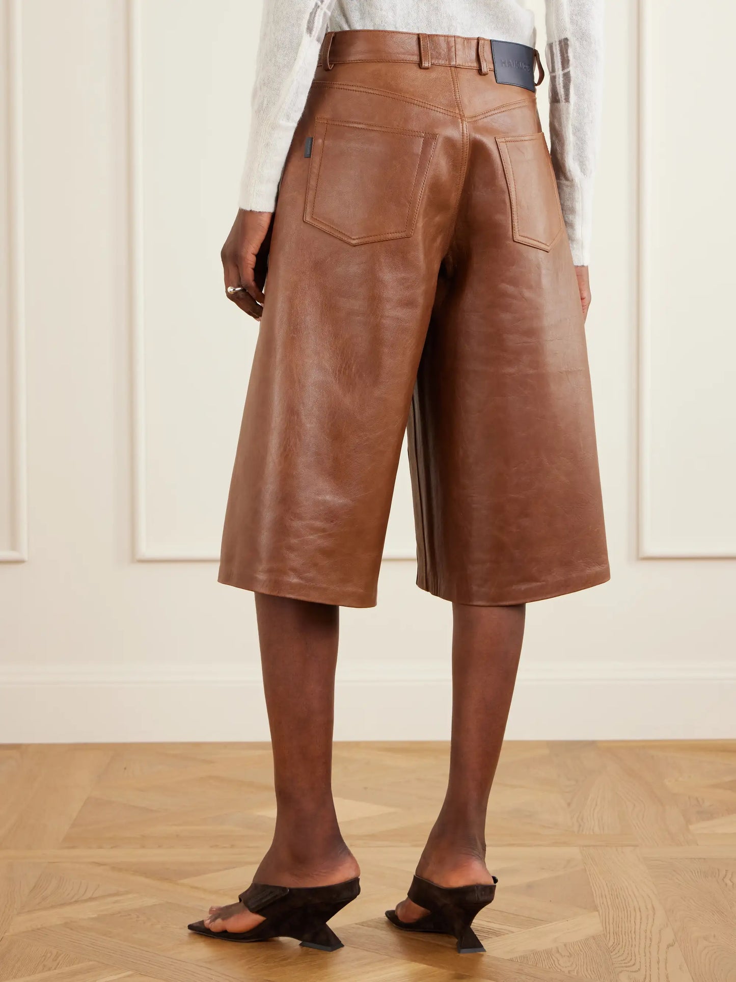Legacy Leather Wide-leg Shorts