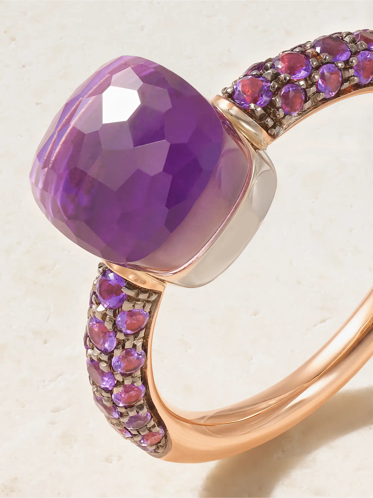 Nudo Classic Rhodium-plated 18-karat Rose And White Gold Multi-stone Ring