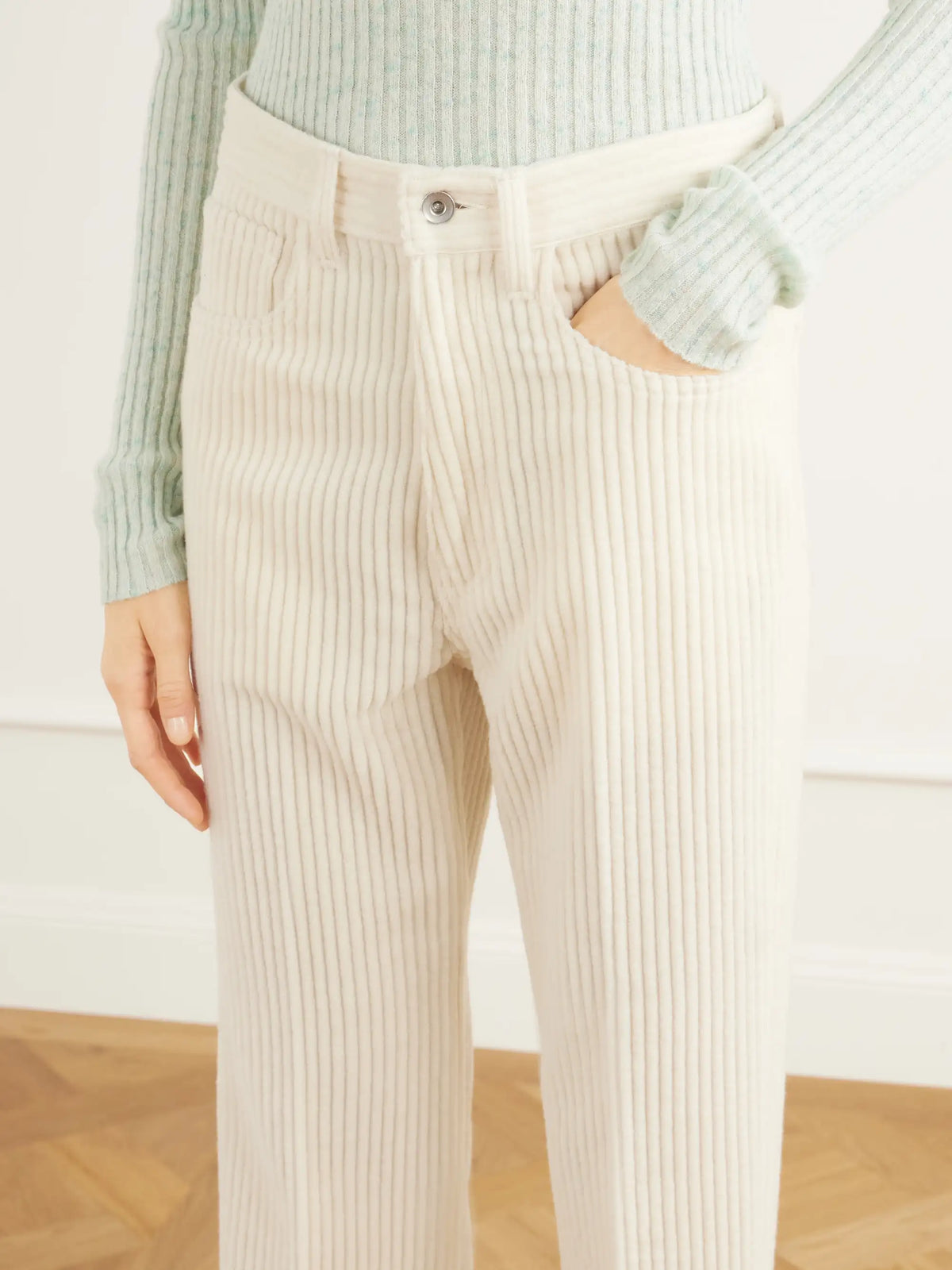 Auralee Wool And Cashmere-blend Corduroy Straight-leg Pants