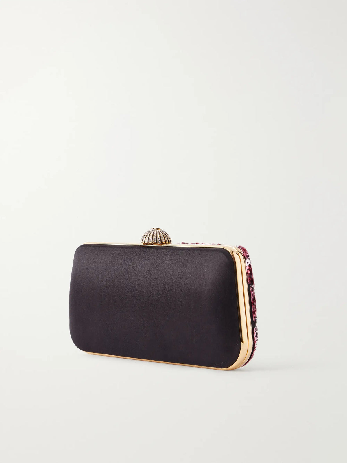 Carry Secrets Minaudière Embellished Satin Clutch