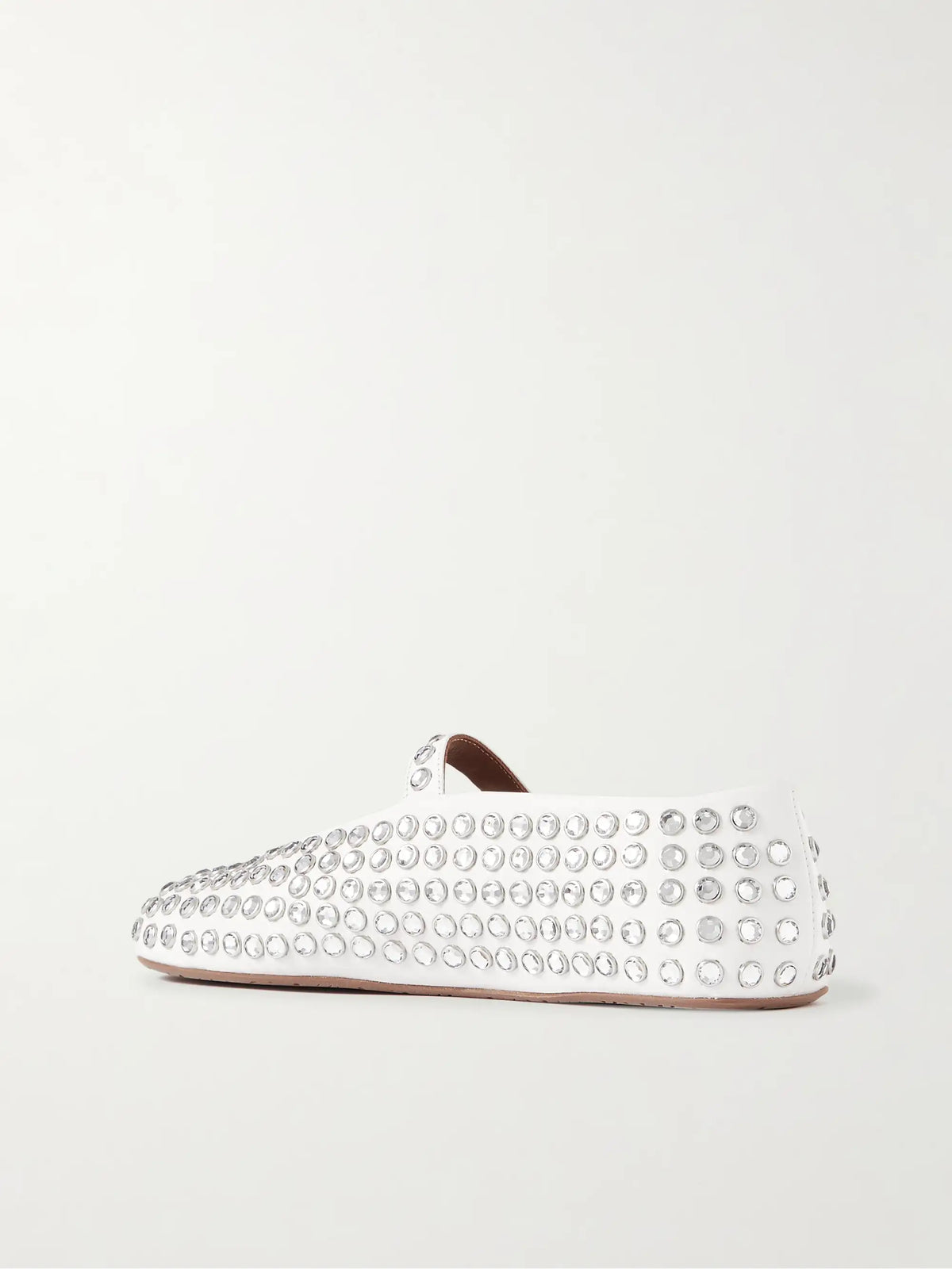 Crystal-embellished Leather Ballet Flats