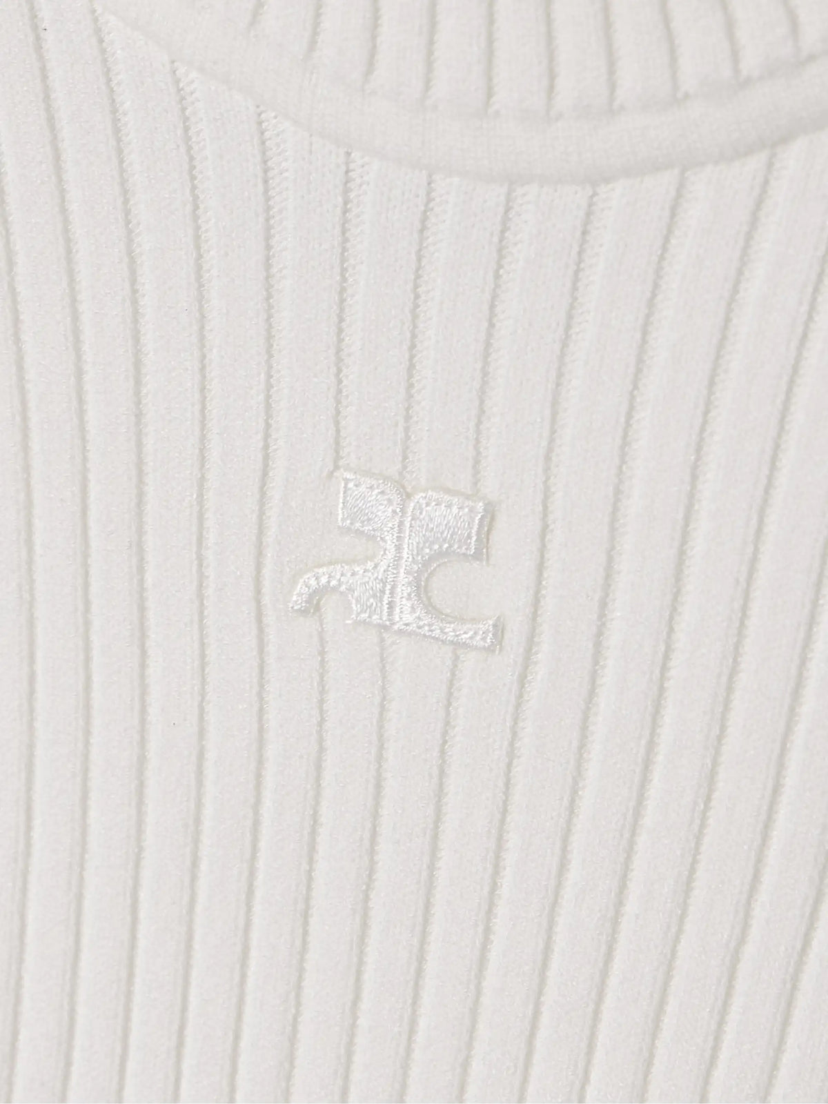 COURREGES Appliquéd Ribbed-knit Top