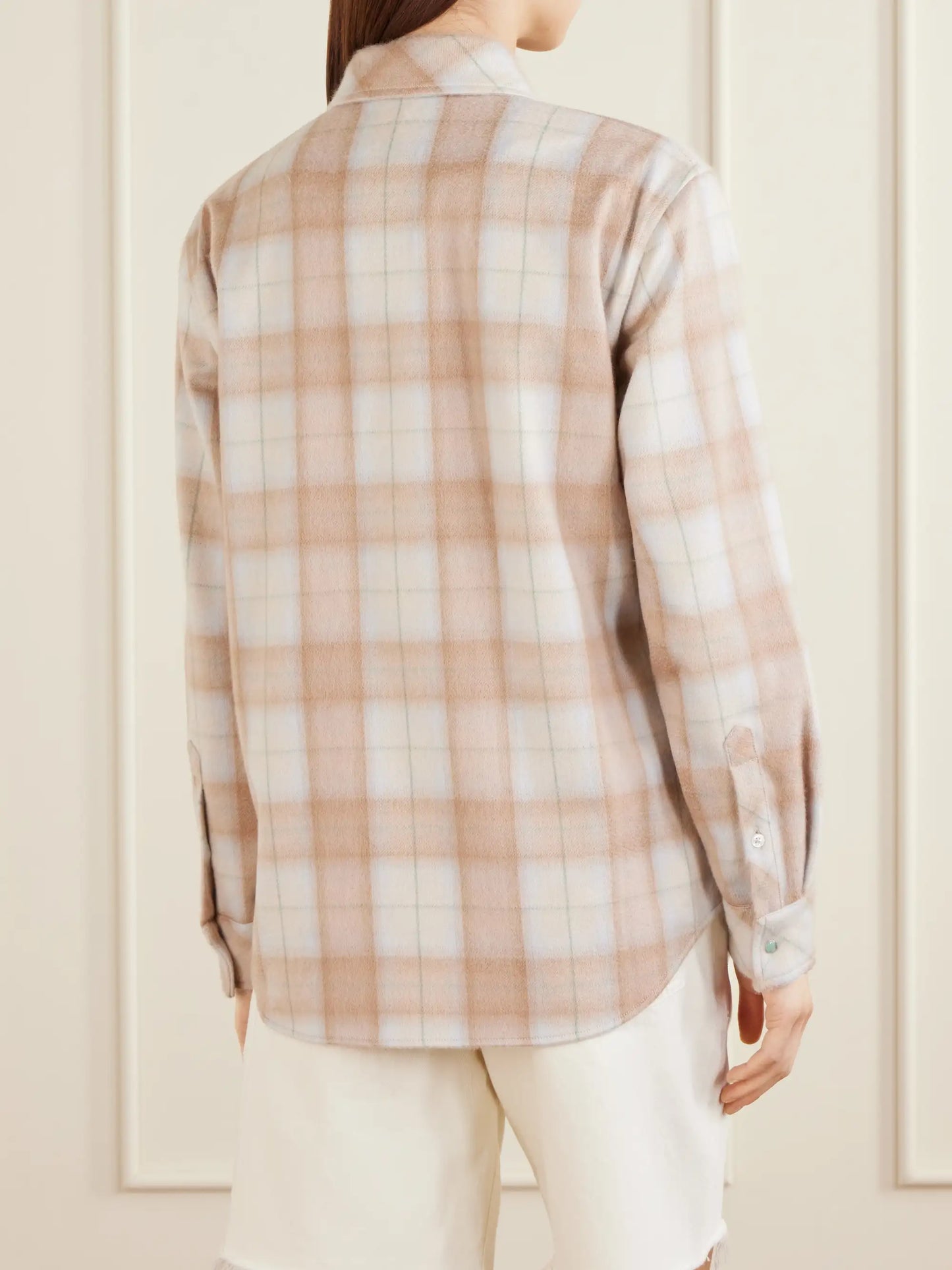 Champagne Tartan Cashmere Shirt