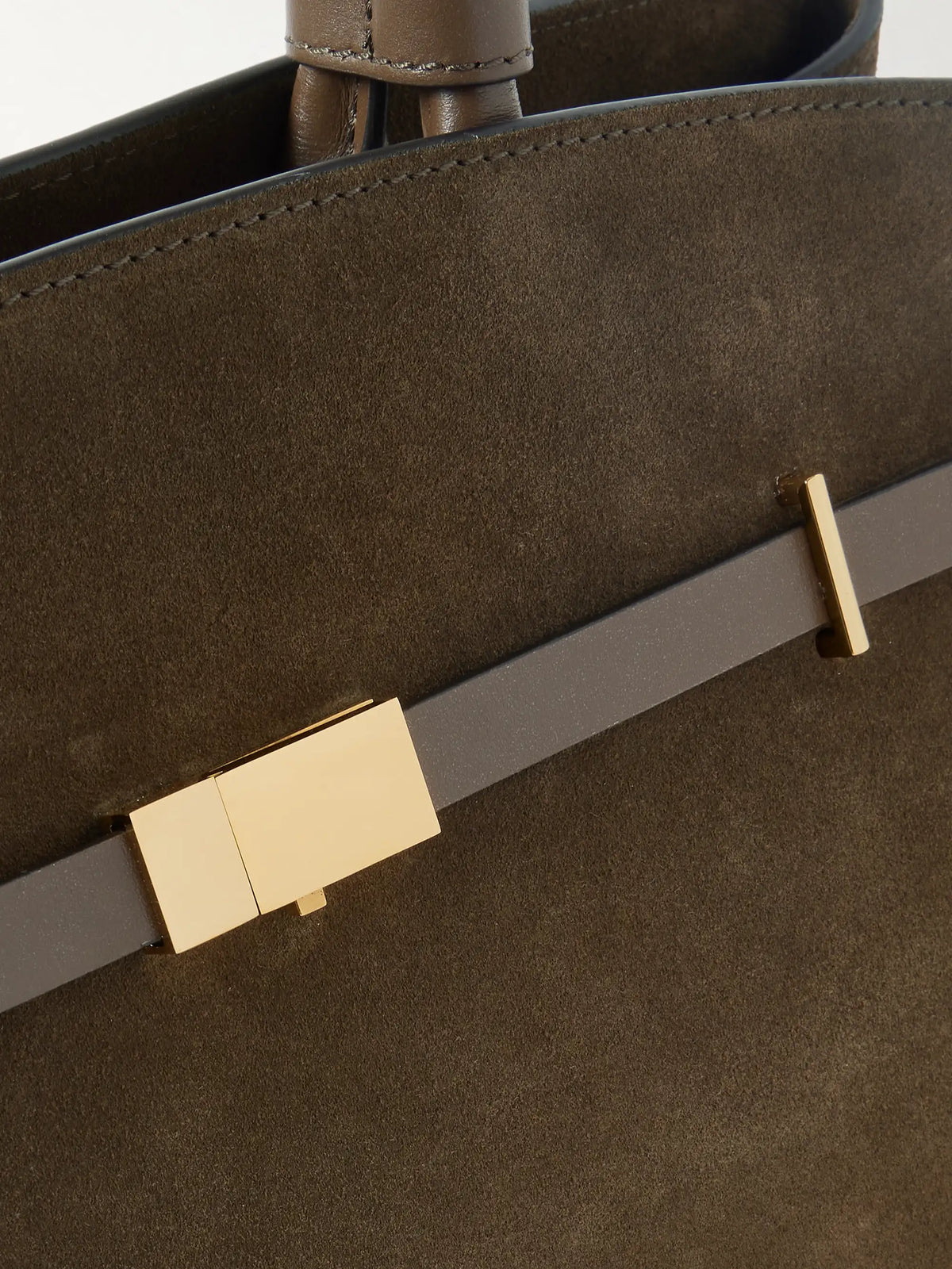 The Hudson Leather-trimmed Suede Tote