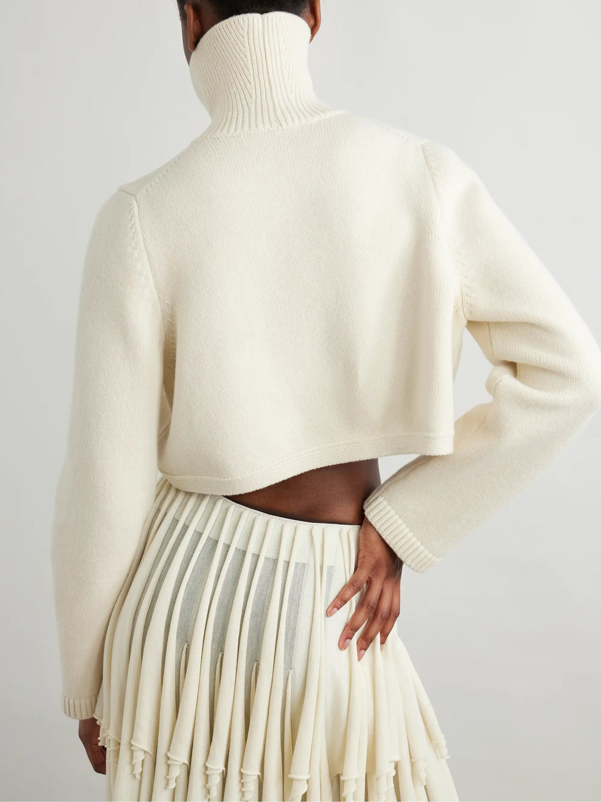 Cropped Cashmere-blend Turtleneck Sweater