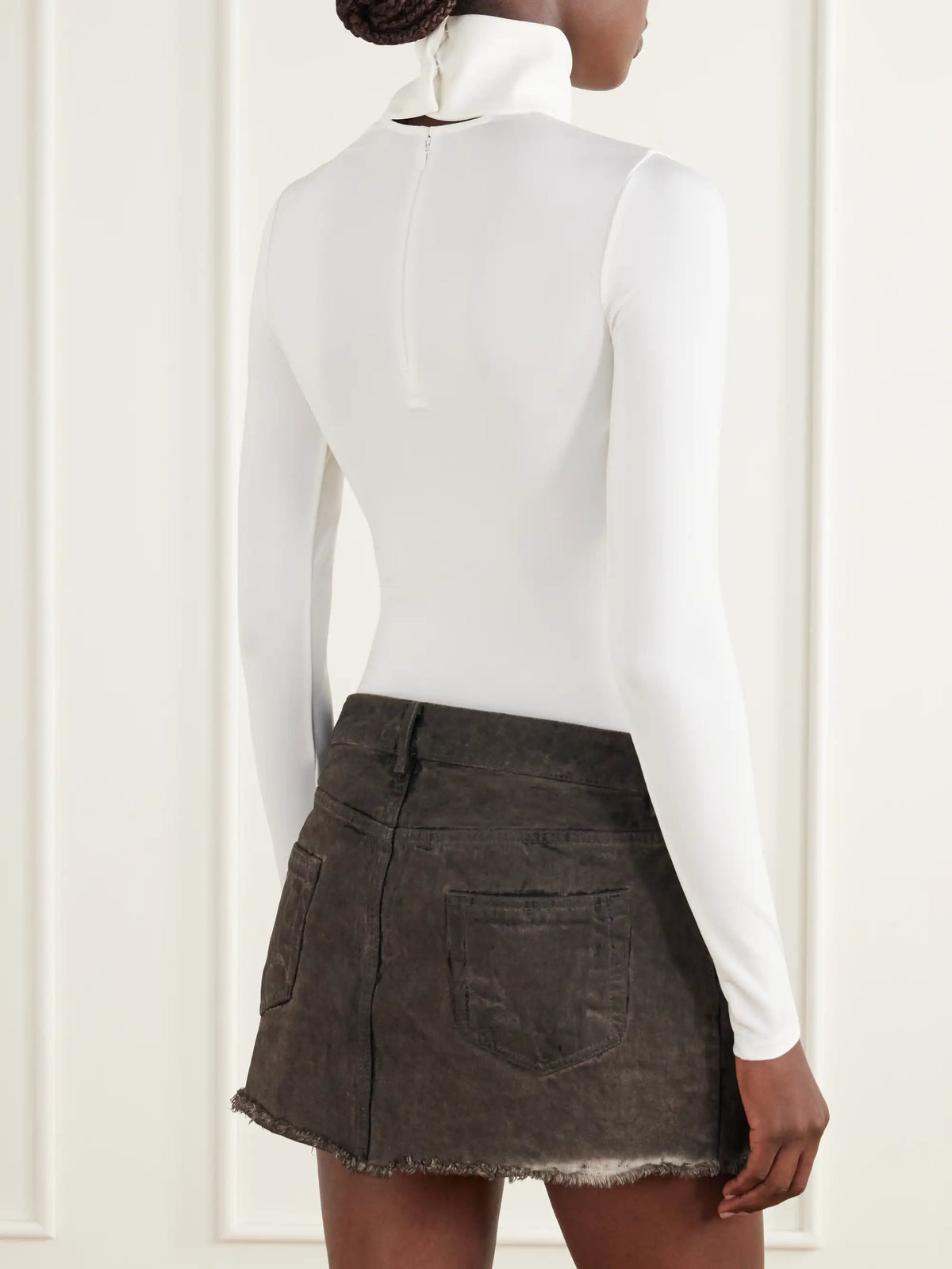COURREGES Stretch-jersey Mock-neck Bodysuit