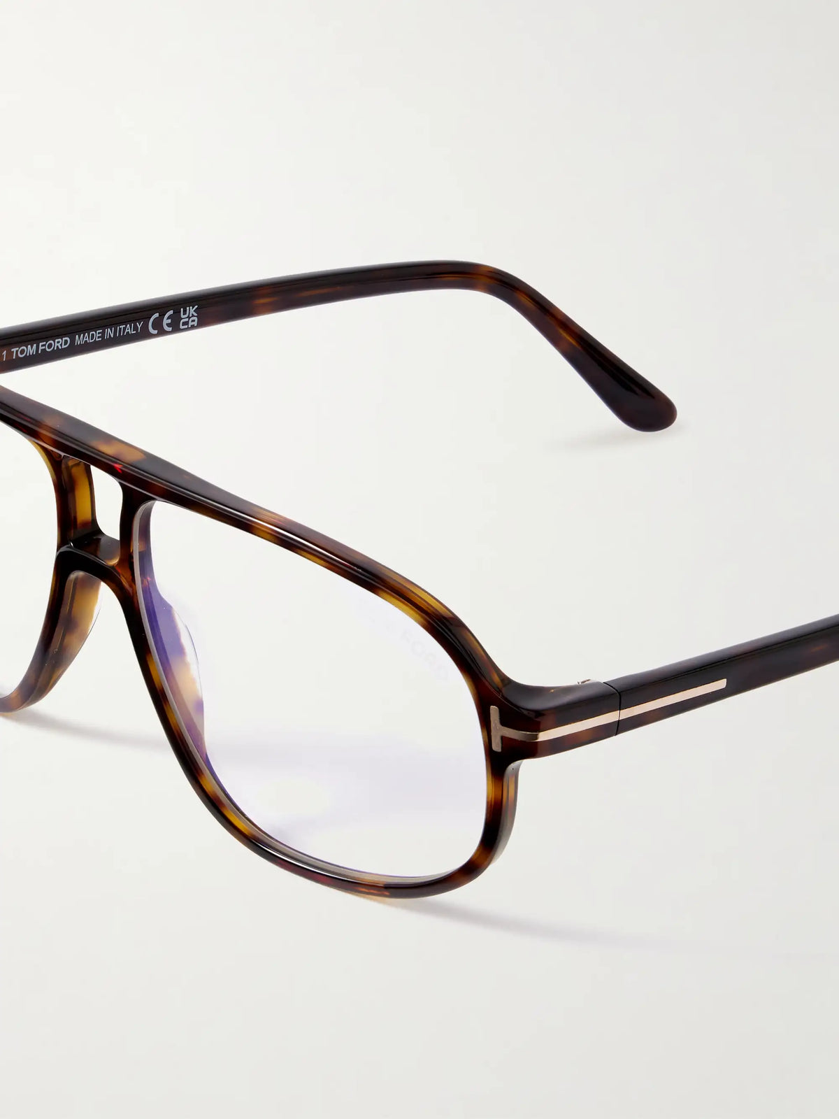 TOM FORD Aviator-style Tortoiseshell Acetate Optical Glasses