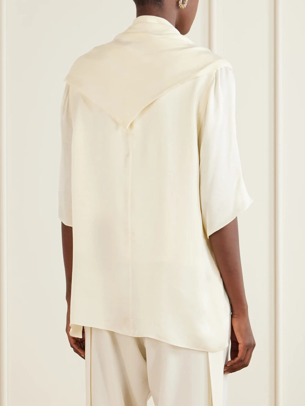 Sharon Wauchob Anita Scarf-detailed Satin T-shirt