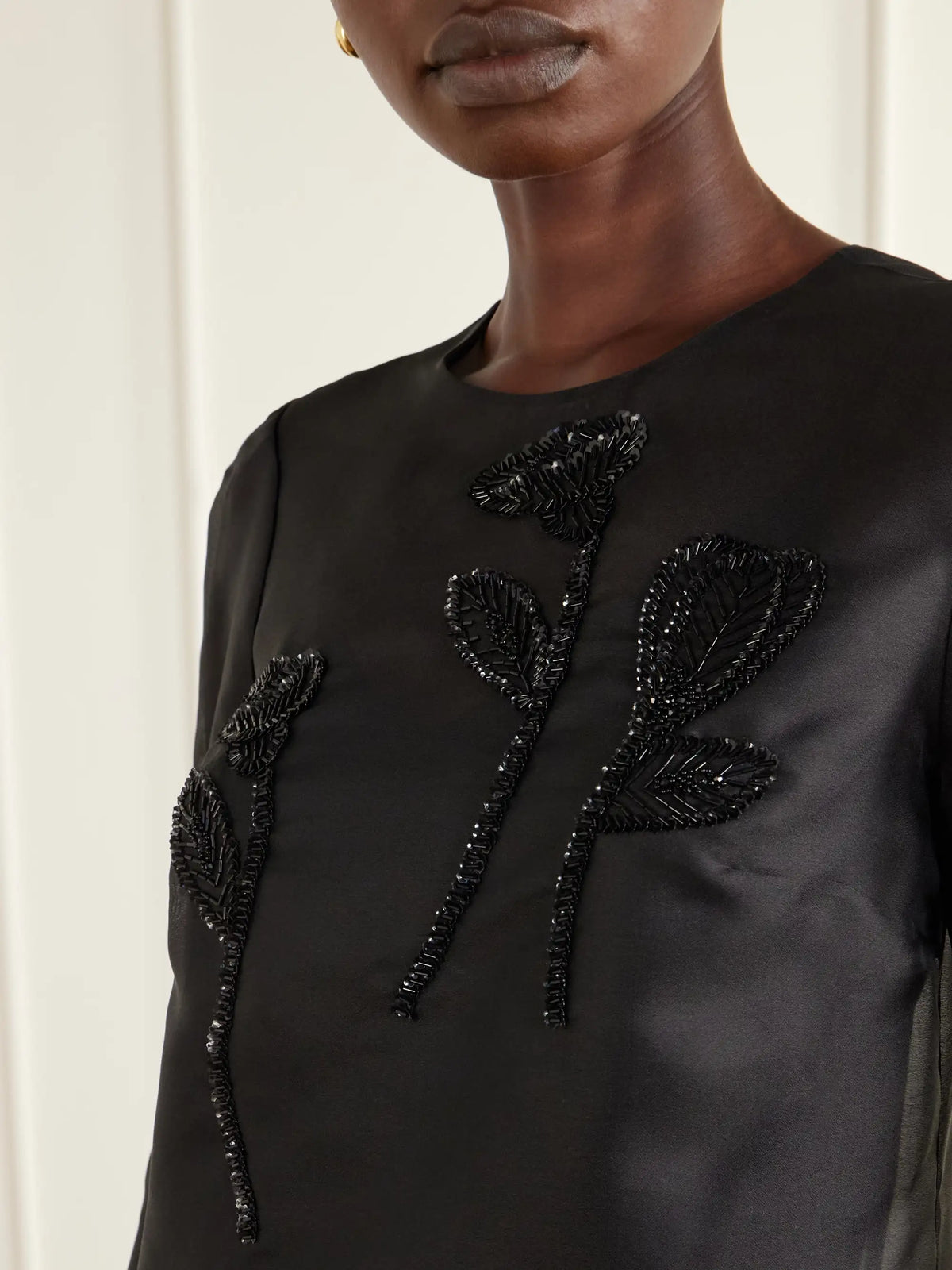 Carolina Herrera Sequin-embellished Embroidered Silk-organza Blouse