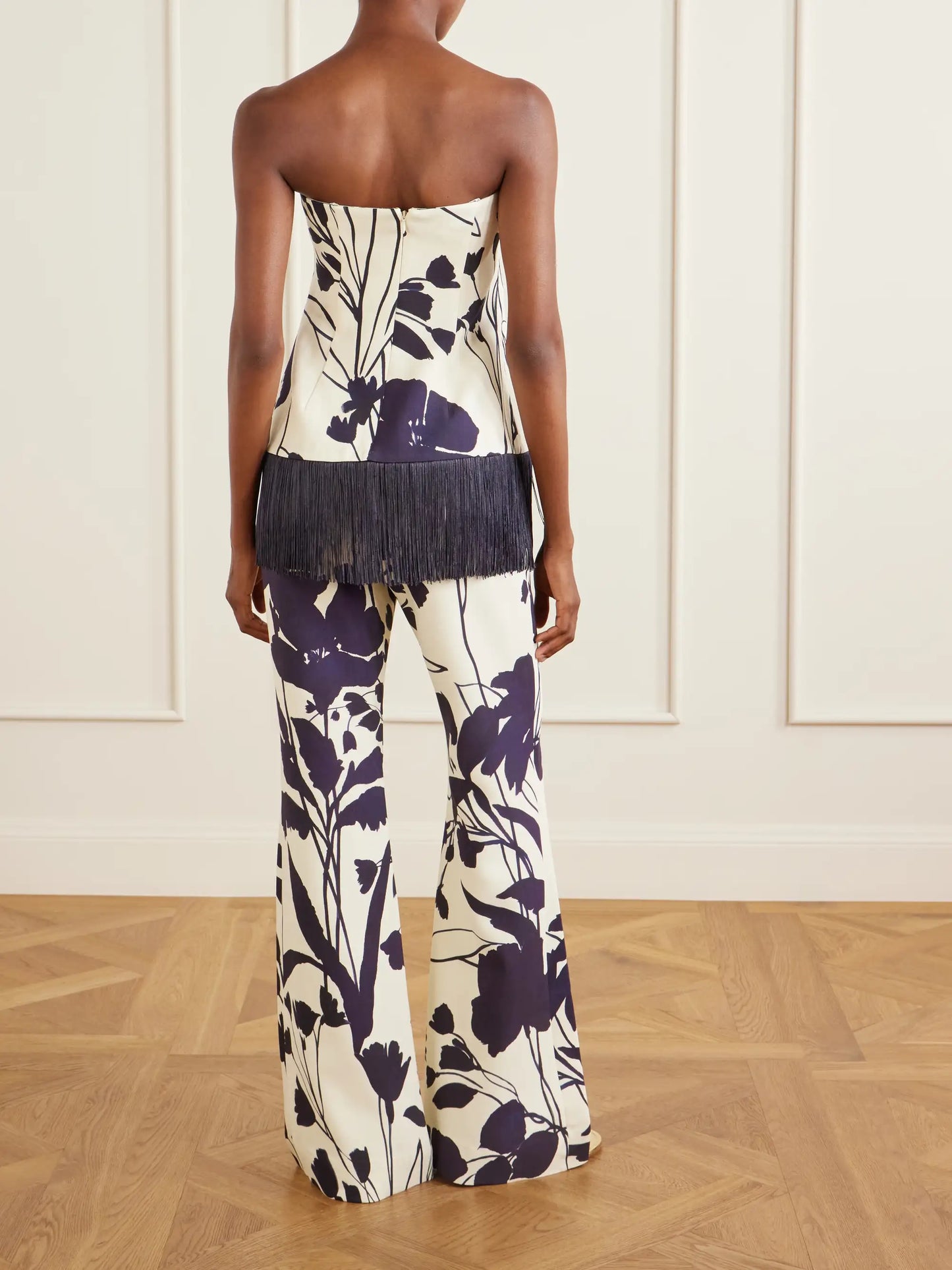 Benita Fringed Floral-print Stretch-crepe Tank