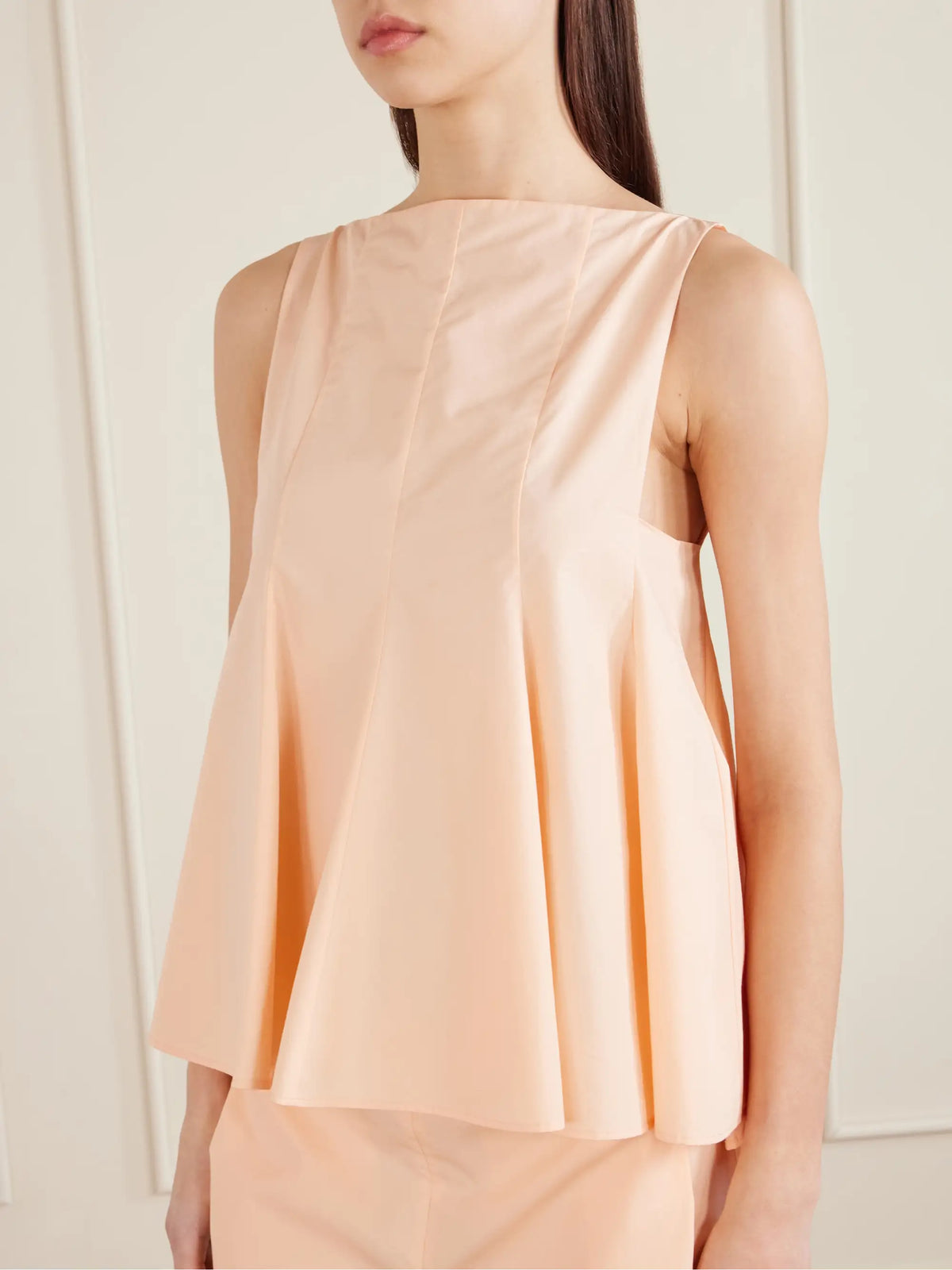 KHAITE Marita Paneled Cotton-poplin Blouse