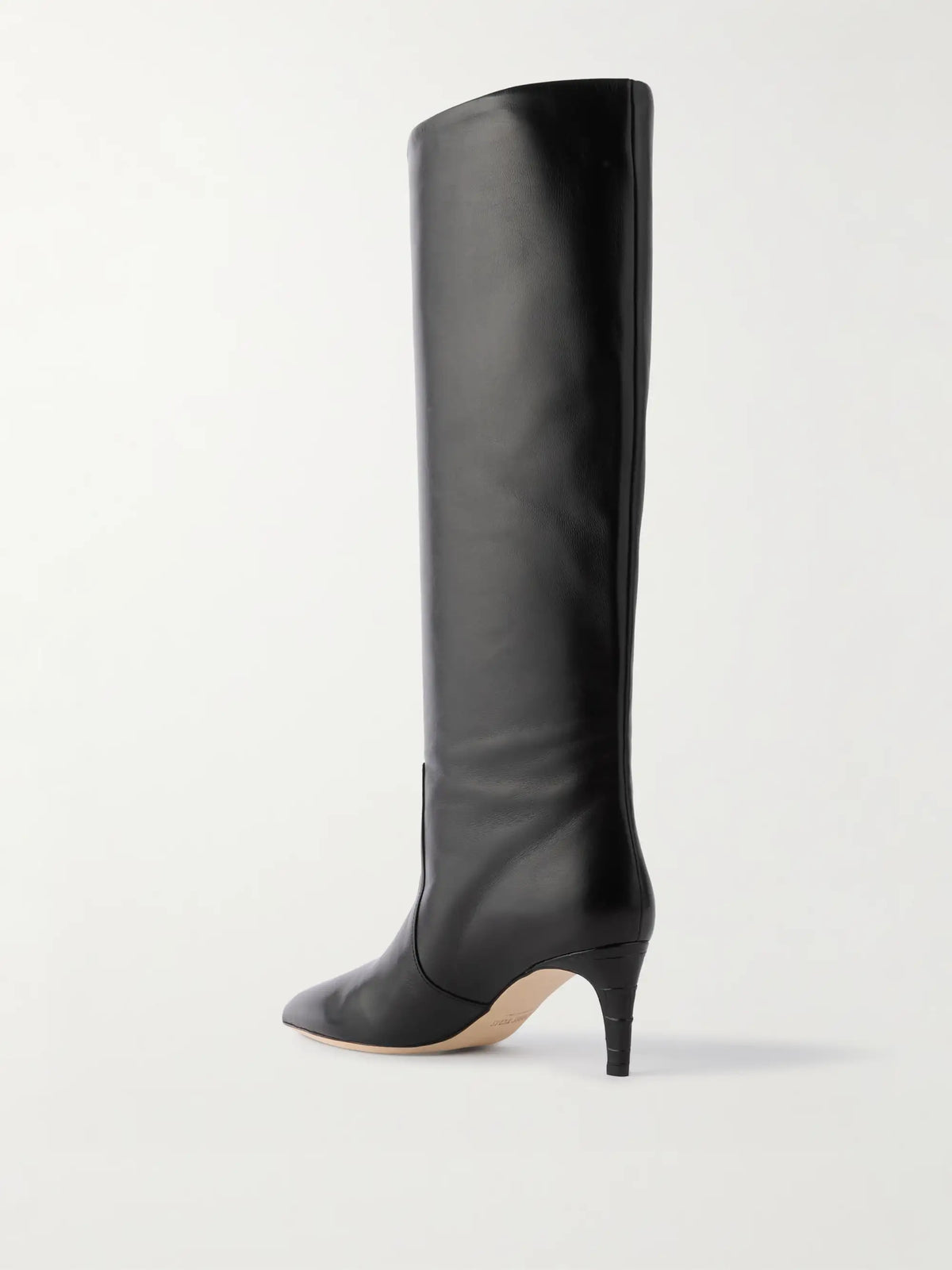 Stiletto 60 Croc-effect Trimmed Leather Knee Boots