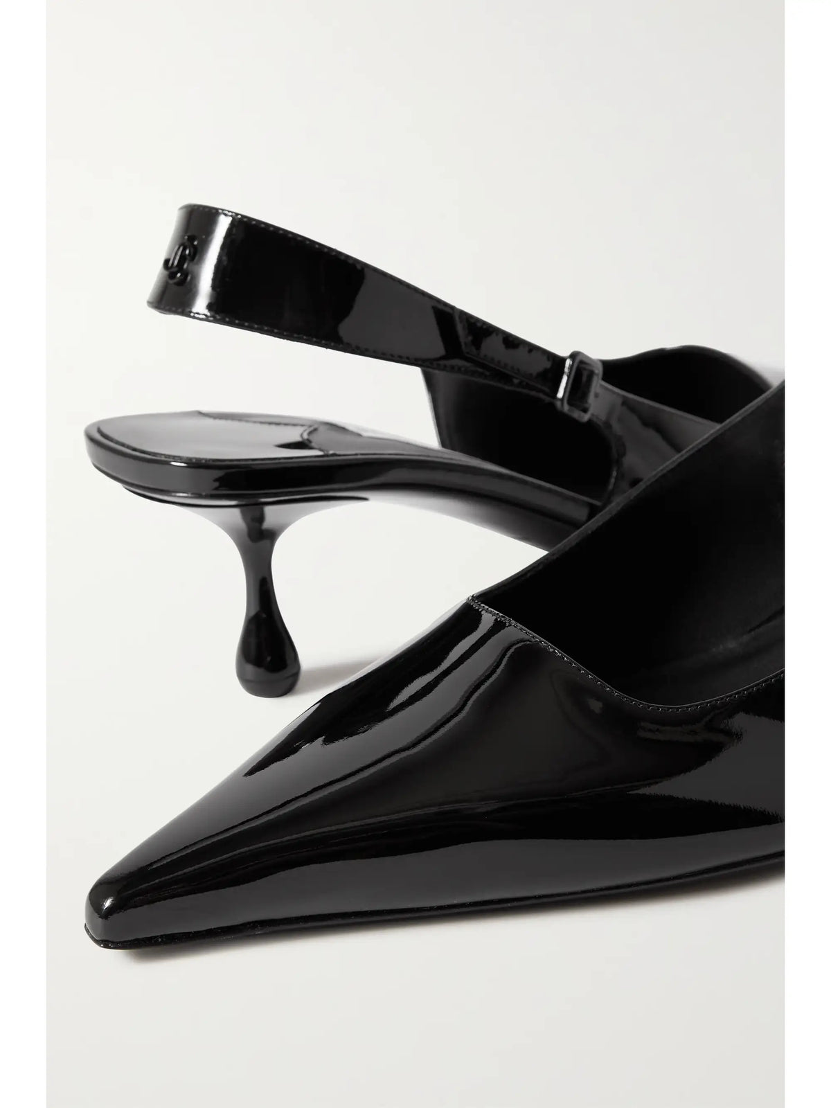 Amel 50 Logo-embellished Patent-leather Slingback Pumps
