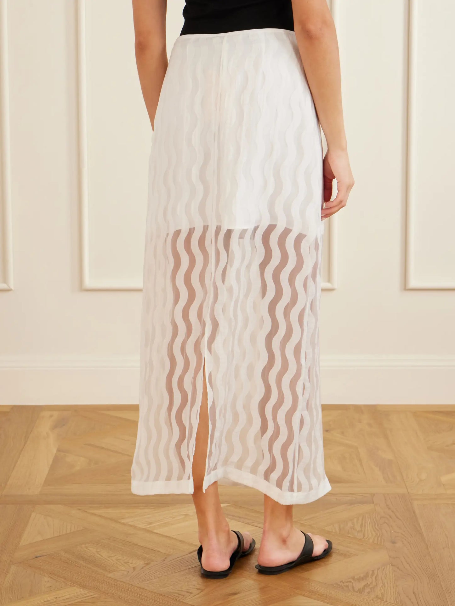 Alexi Striped Georgette Maxi Skirt