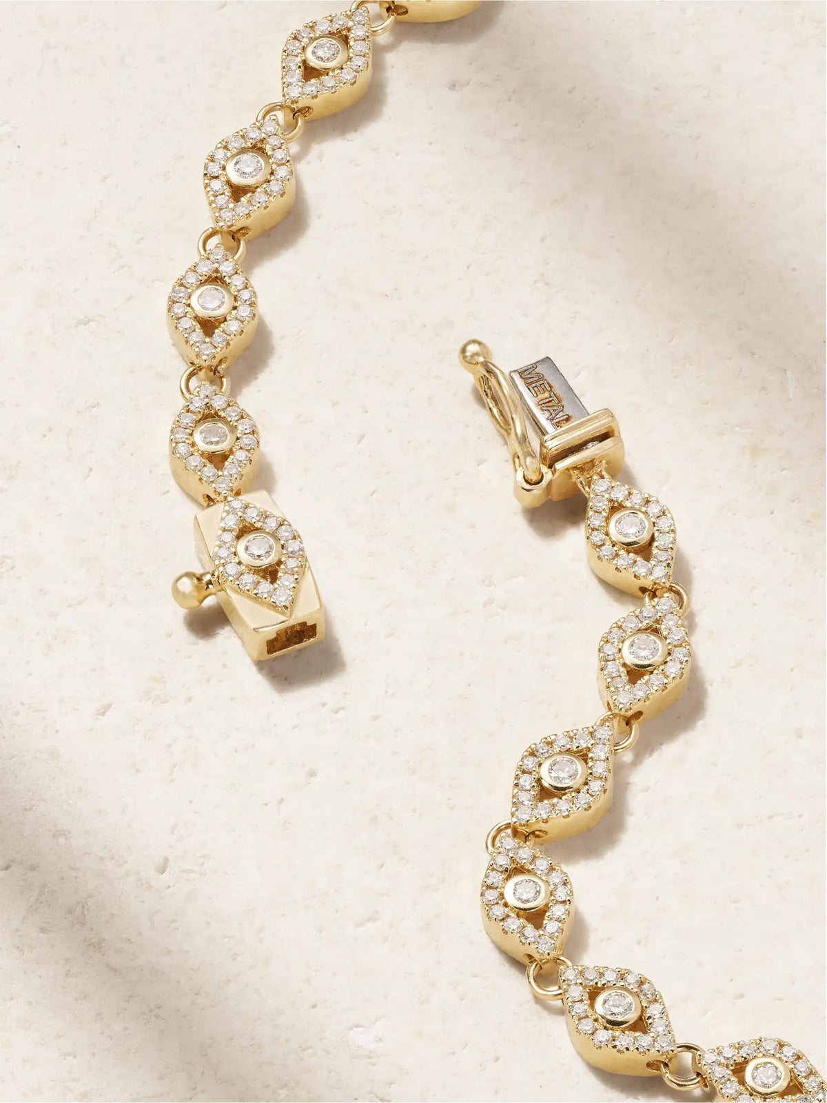 Small Evil Eye Eternity 14-karat Gold Diamond Necklace