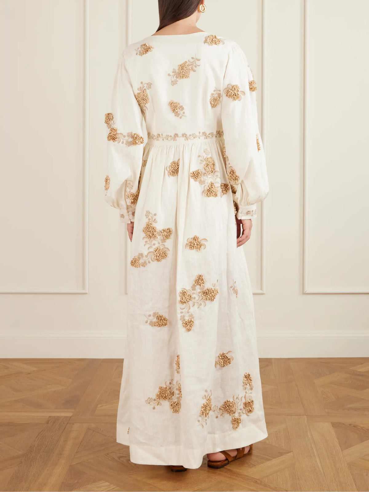 Agua by Agua Bendita Frambuesa Embroidered Cotton Maxi Dress