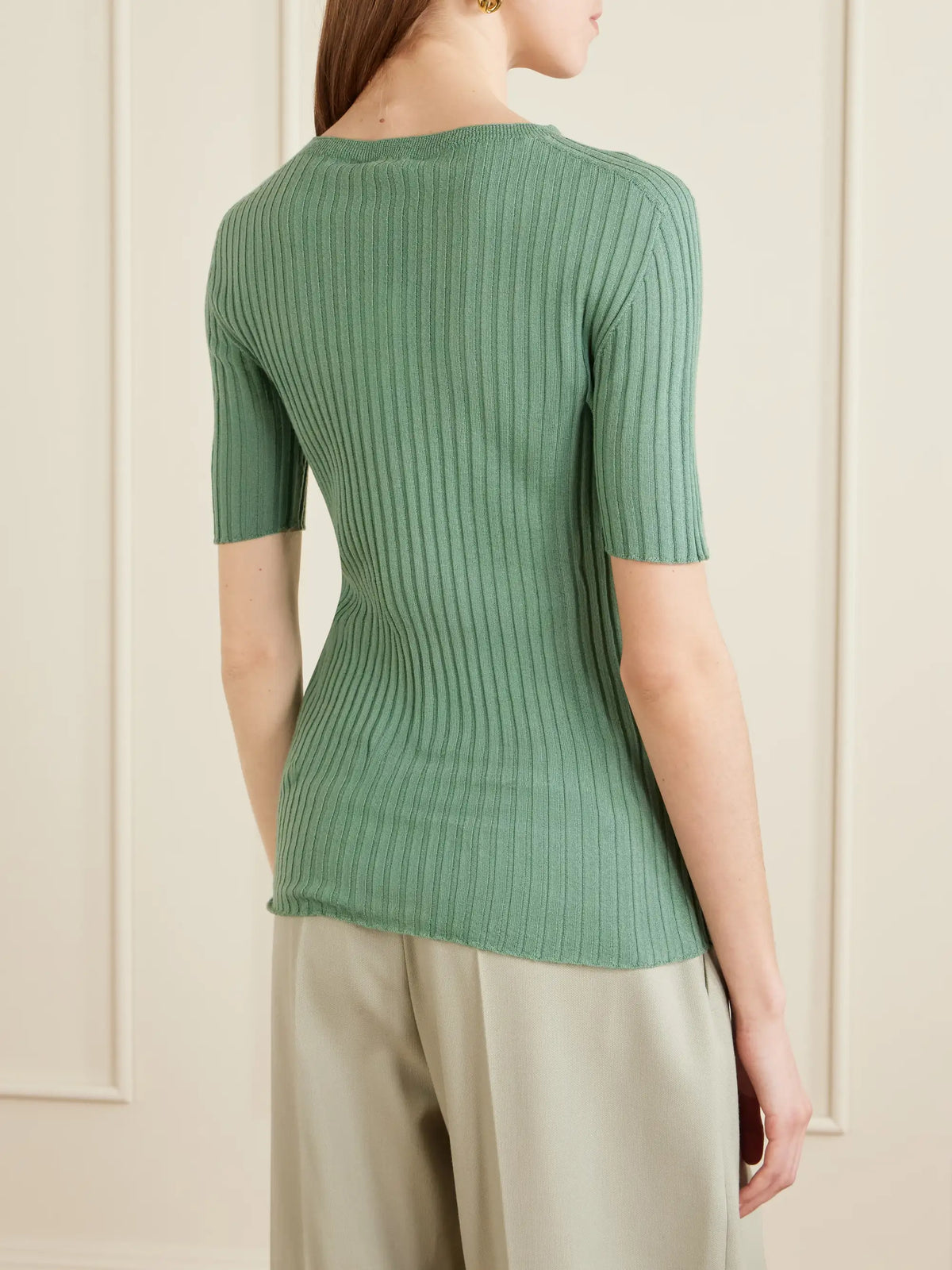 KALLMEYER Ribbed-knit Merino Wool T-shirt