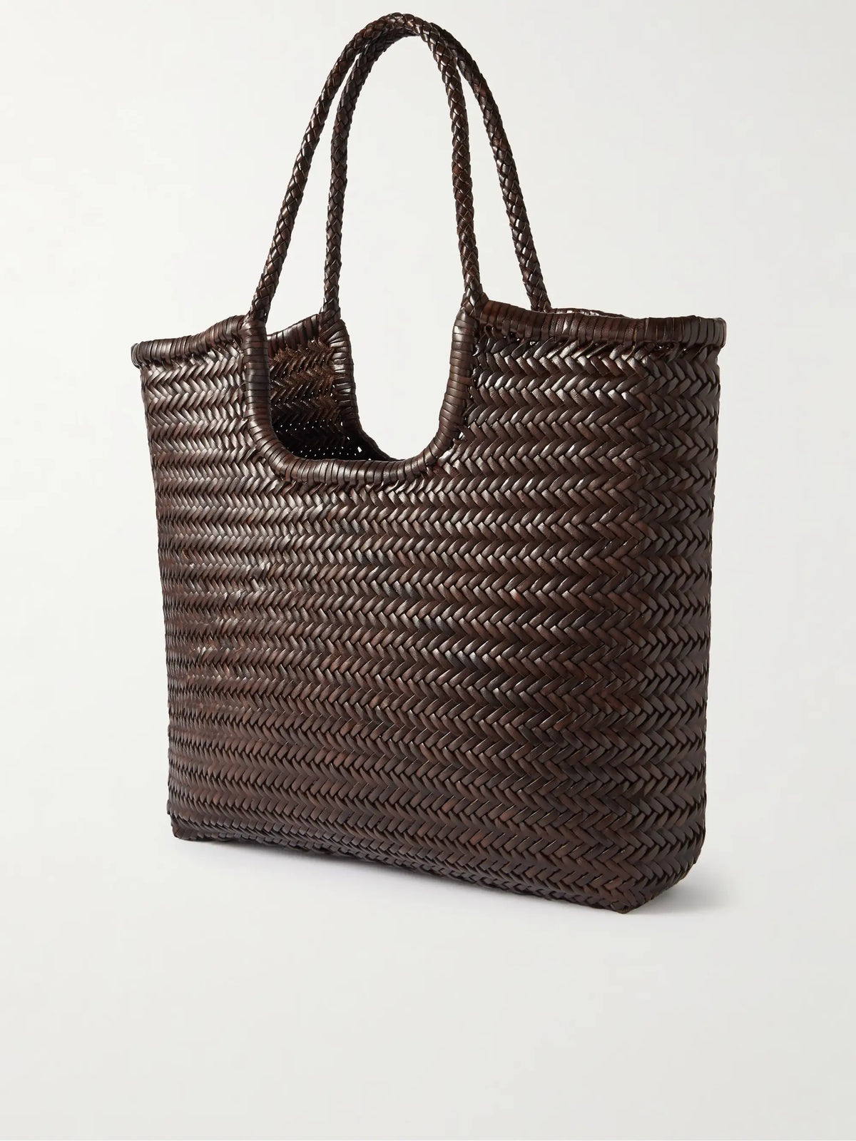 Ns Diagonal Triple Jump Woven Leather Tote