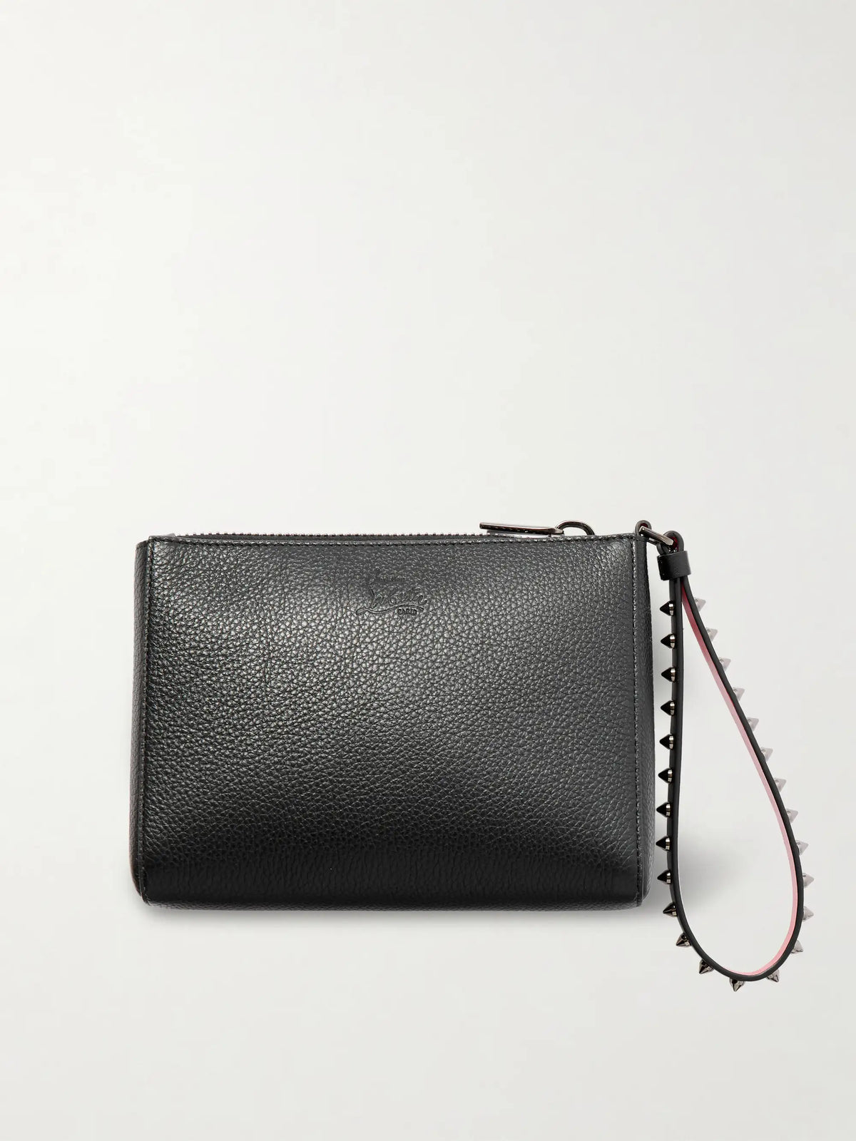 Cabata Studded Textured-leather Clutch