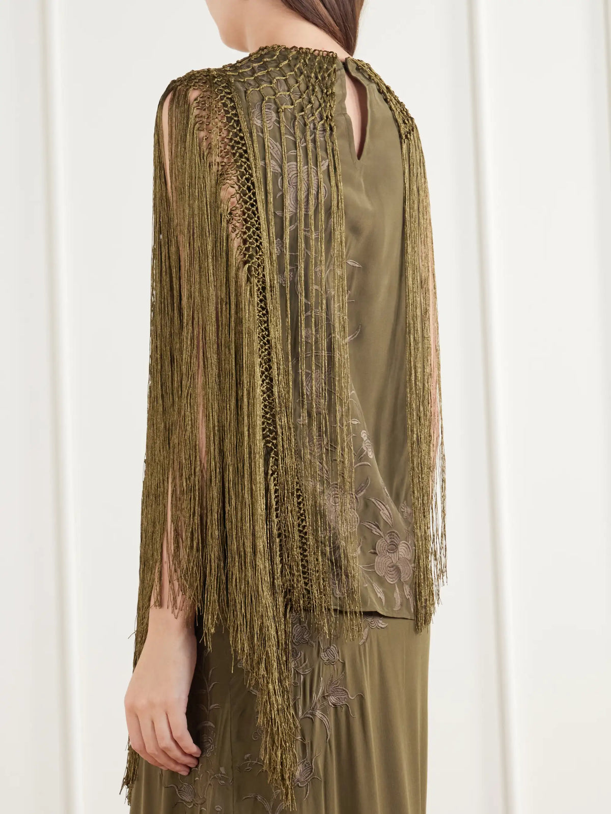 Ulla Johnson Willa Fringed Embroidered Silk-crepe De Chine Blouse