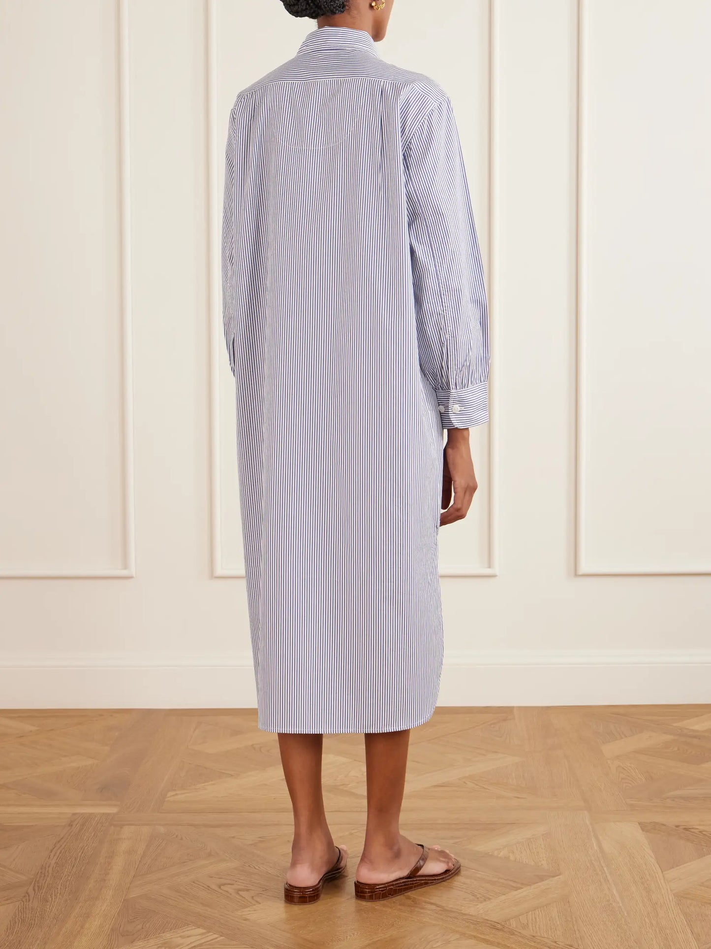 Stella Striped Cotton-poplin Midi Shirt Dress