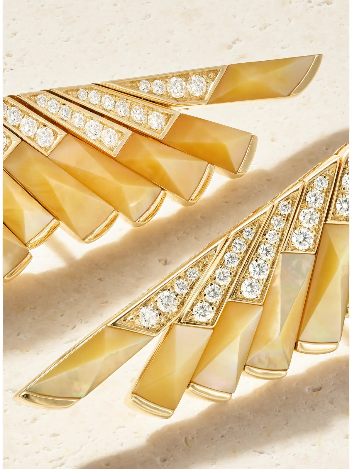Wings Rising 18-karat Gold, Diamond And Mother-of-pearl Earrings