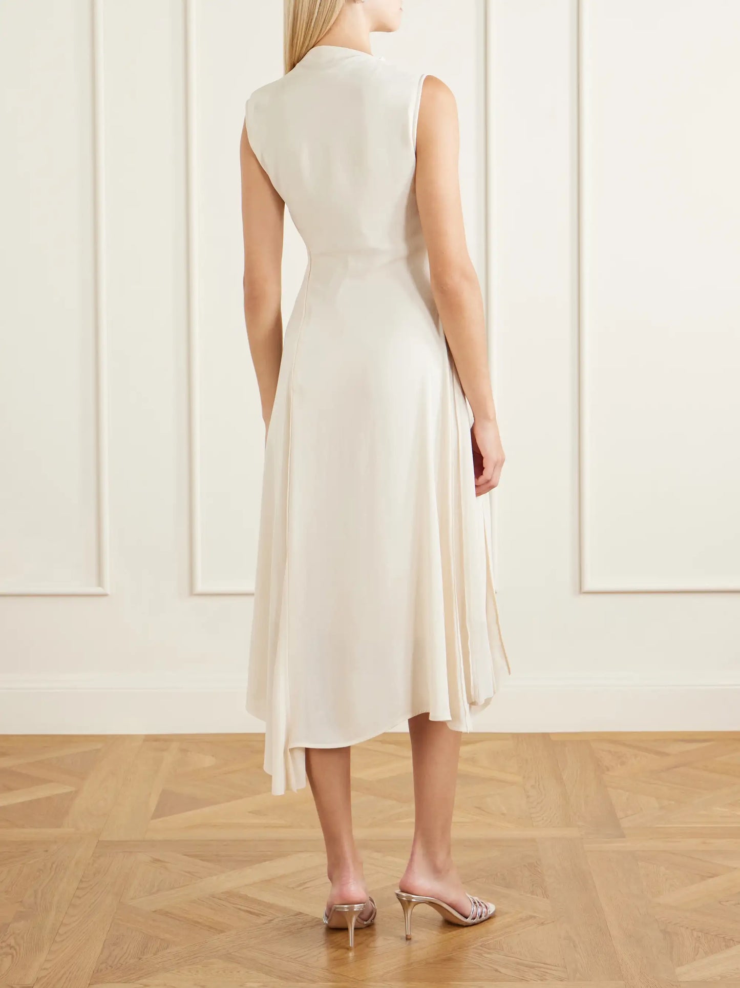 Pleated Cady Midi Dress