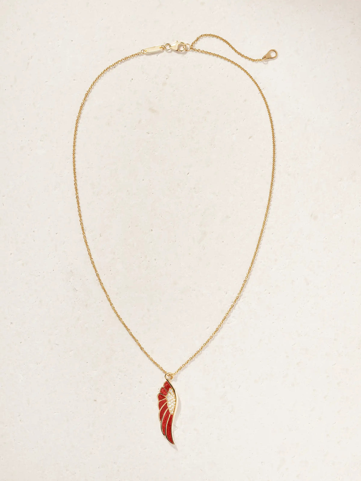 Wings 18-karat Gold, Diamond And Enamel Necklace