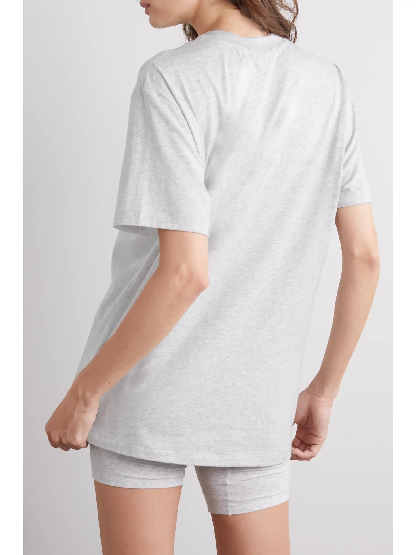 Boyfriend Stretch-jersey T-shirt - Light Heather Grey
