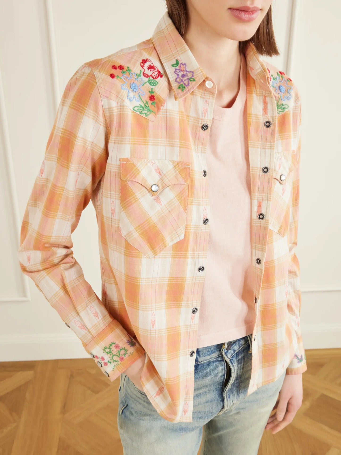 Buffalo Embroidered Checked Cotton Shirt